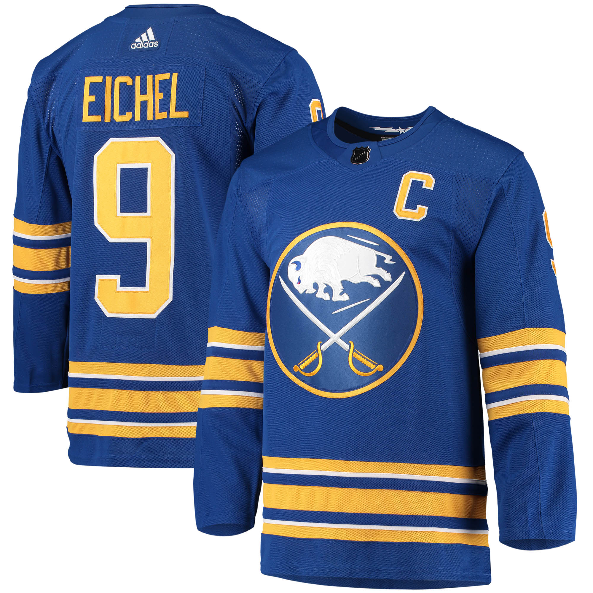 Jack Eichel Buffalo Sabres  Home Captain Patch Primegreen Authentic Pro Player Jersey - Royal
