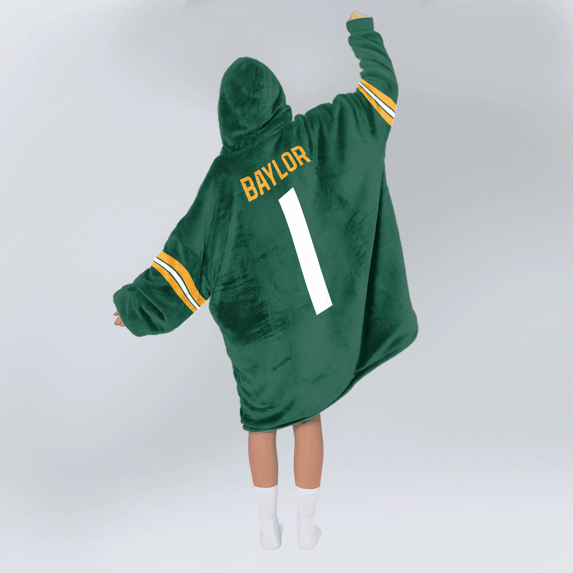 Adult #1 Baylor Football Unisex Blanket Hoodie