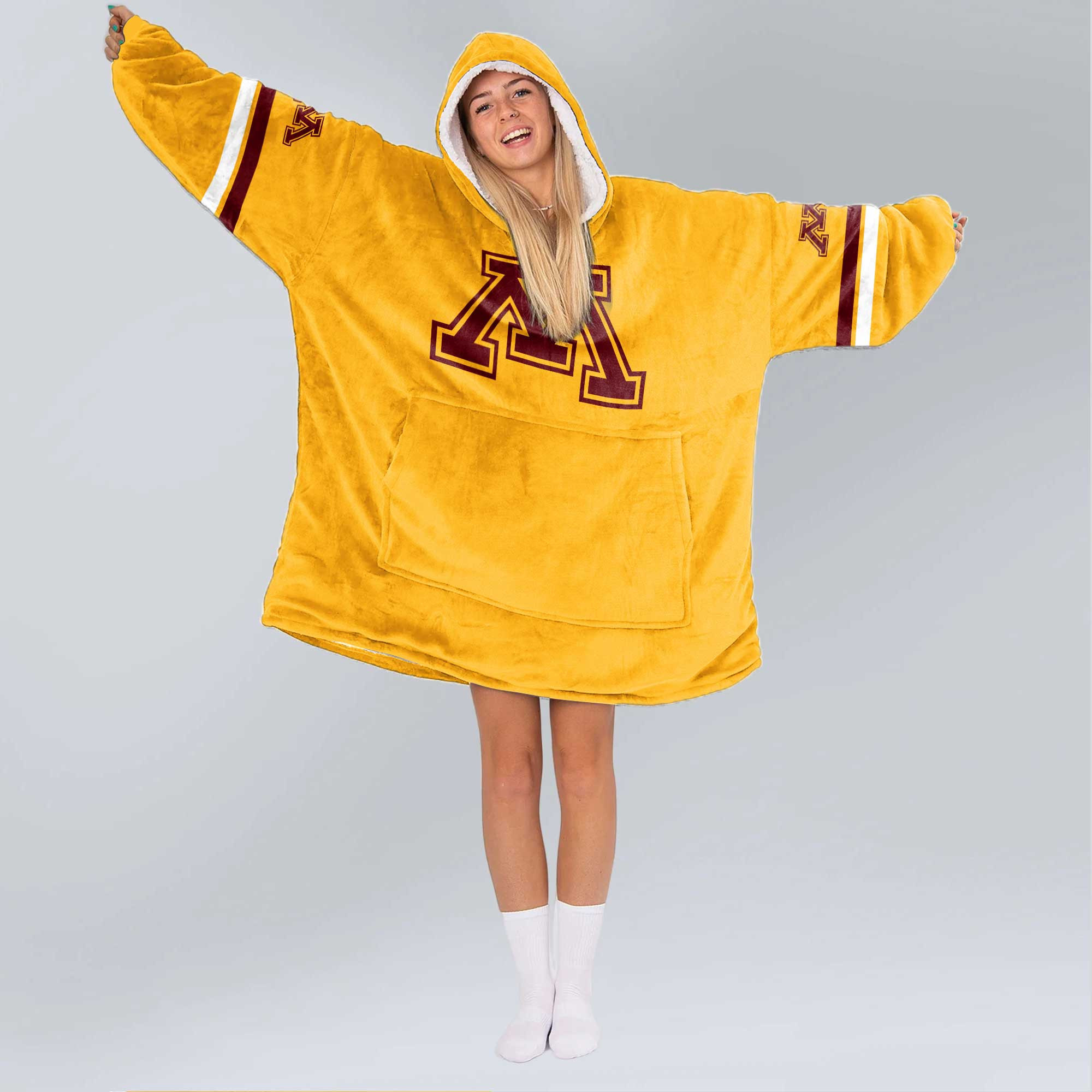 Adult 1 Minnesota Football Unisex Blanket Hoodie