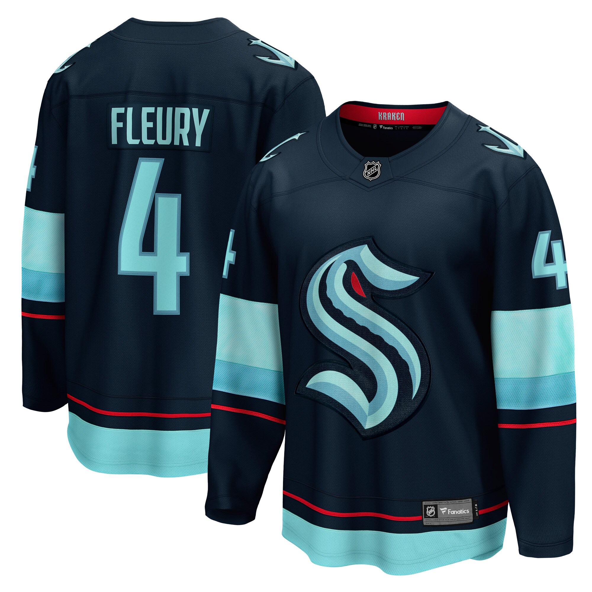 Haydn Fleury Seattle Kraken Home Breakaway Player Jersey - Deep Sea Blue