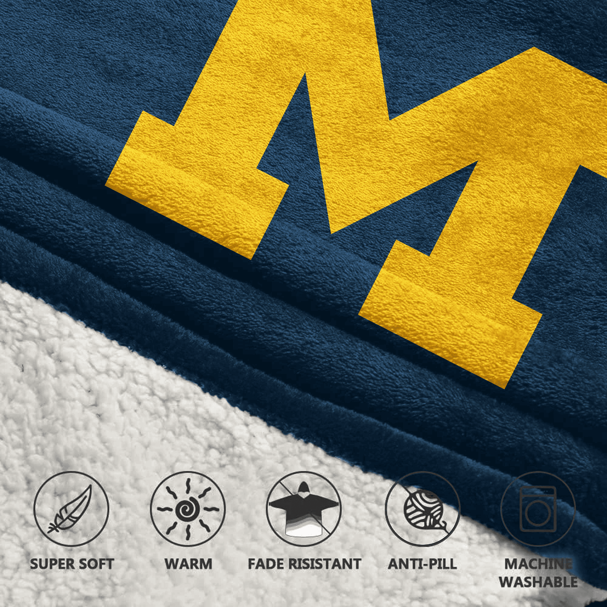 Kid 1 Michigan Football Unisex Blanket Hoodie