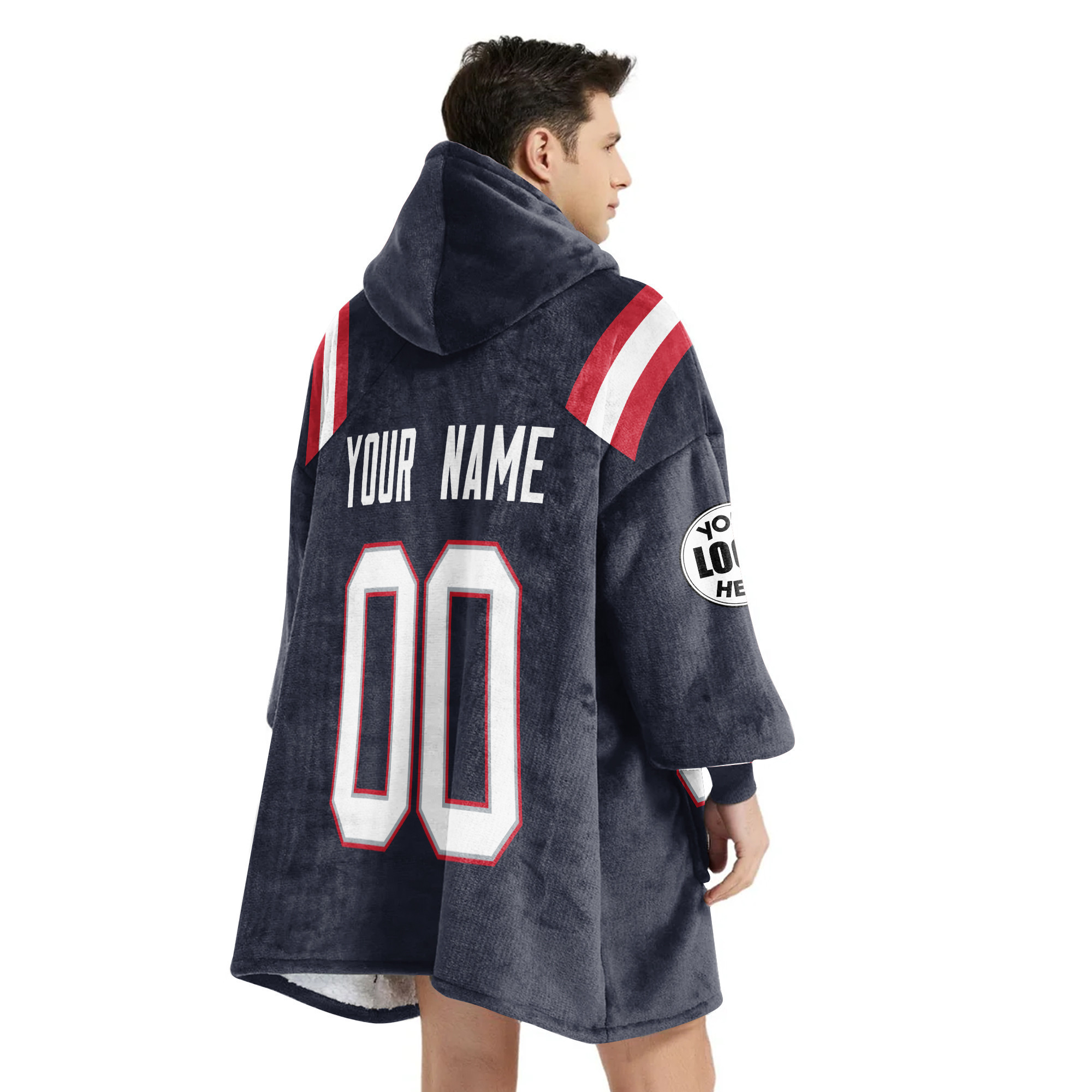 Adult Custom Blanket Hoodie New England Inspired Color
