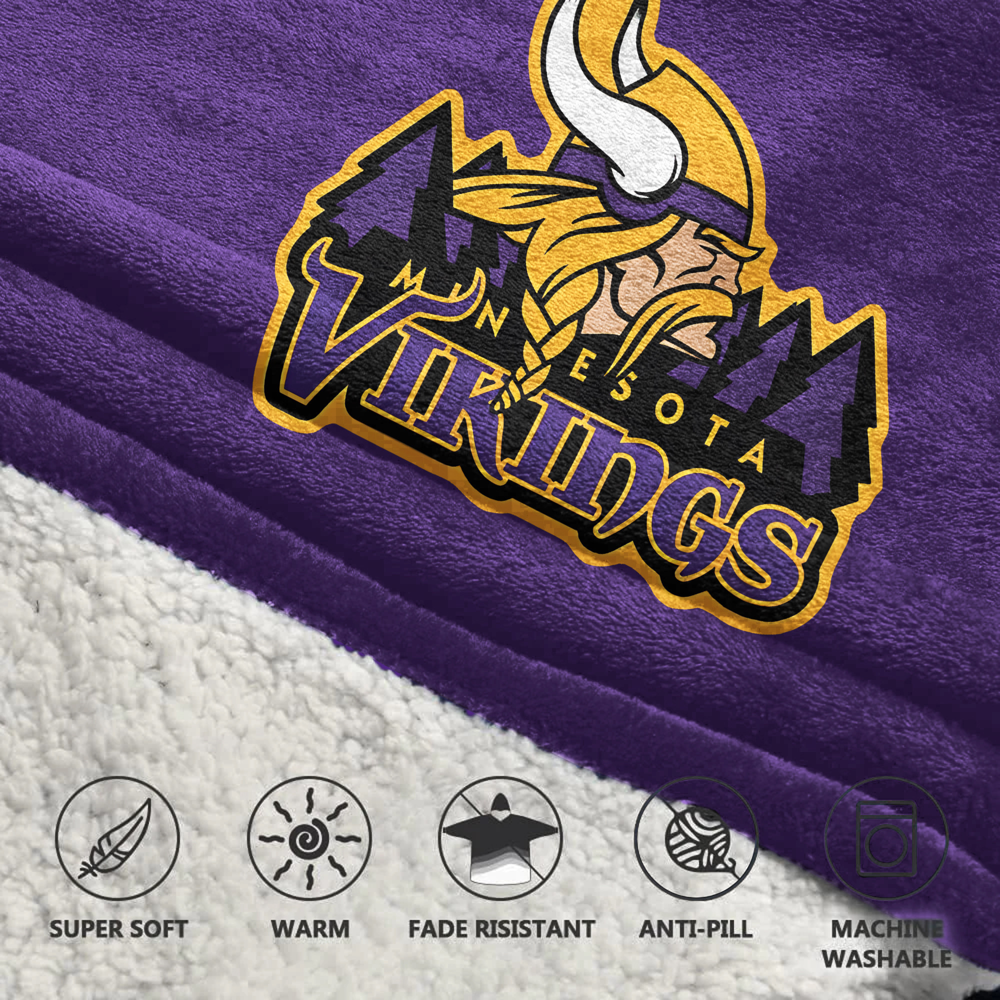 Adult 18 Minnesota Football Unisex Blanket Hoodie
