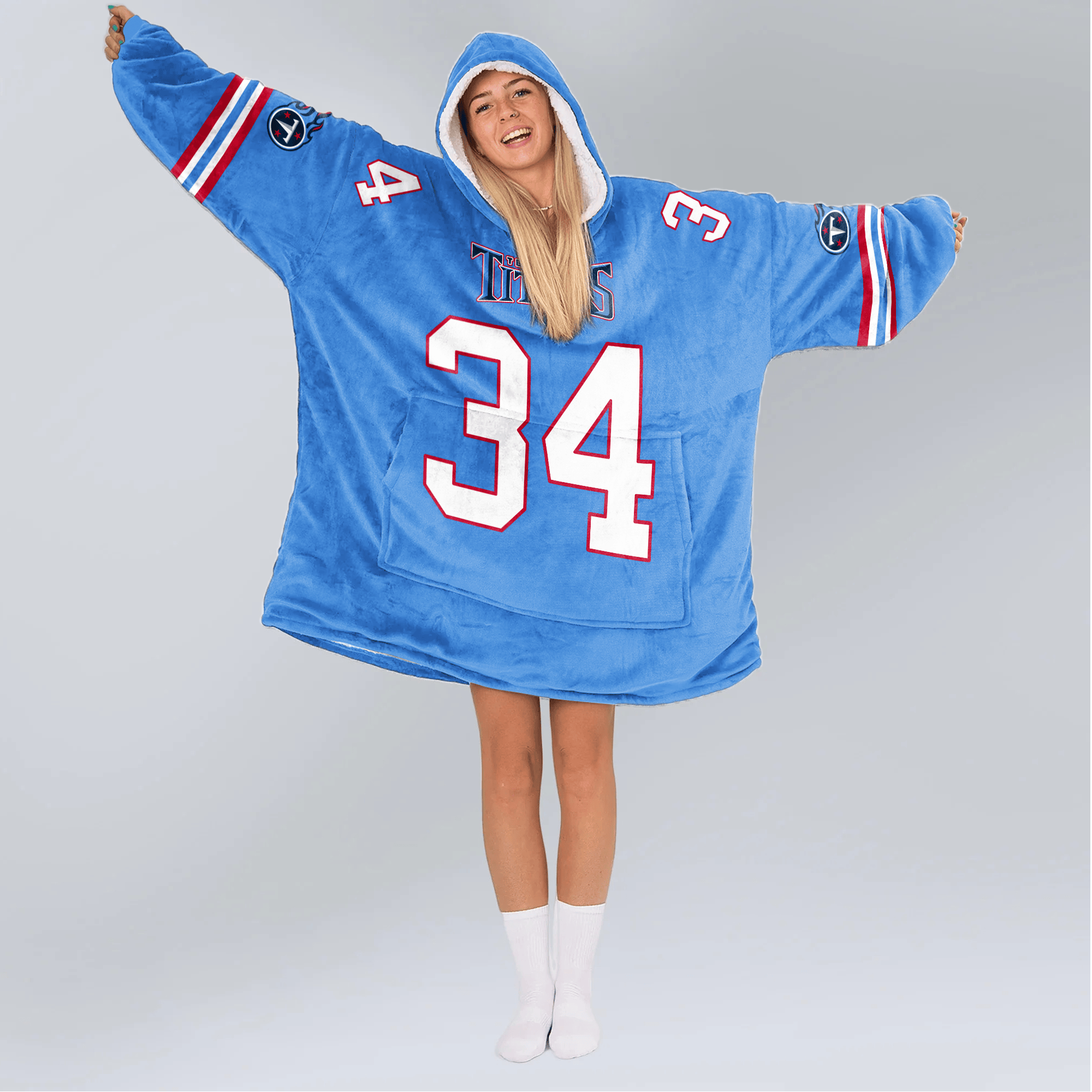 Adult E.C 34 Tennessee Football Unisex Blanket Hoodie