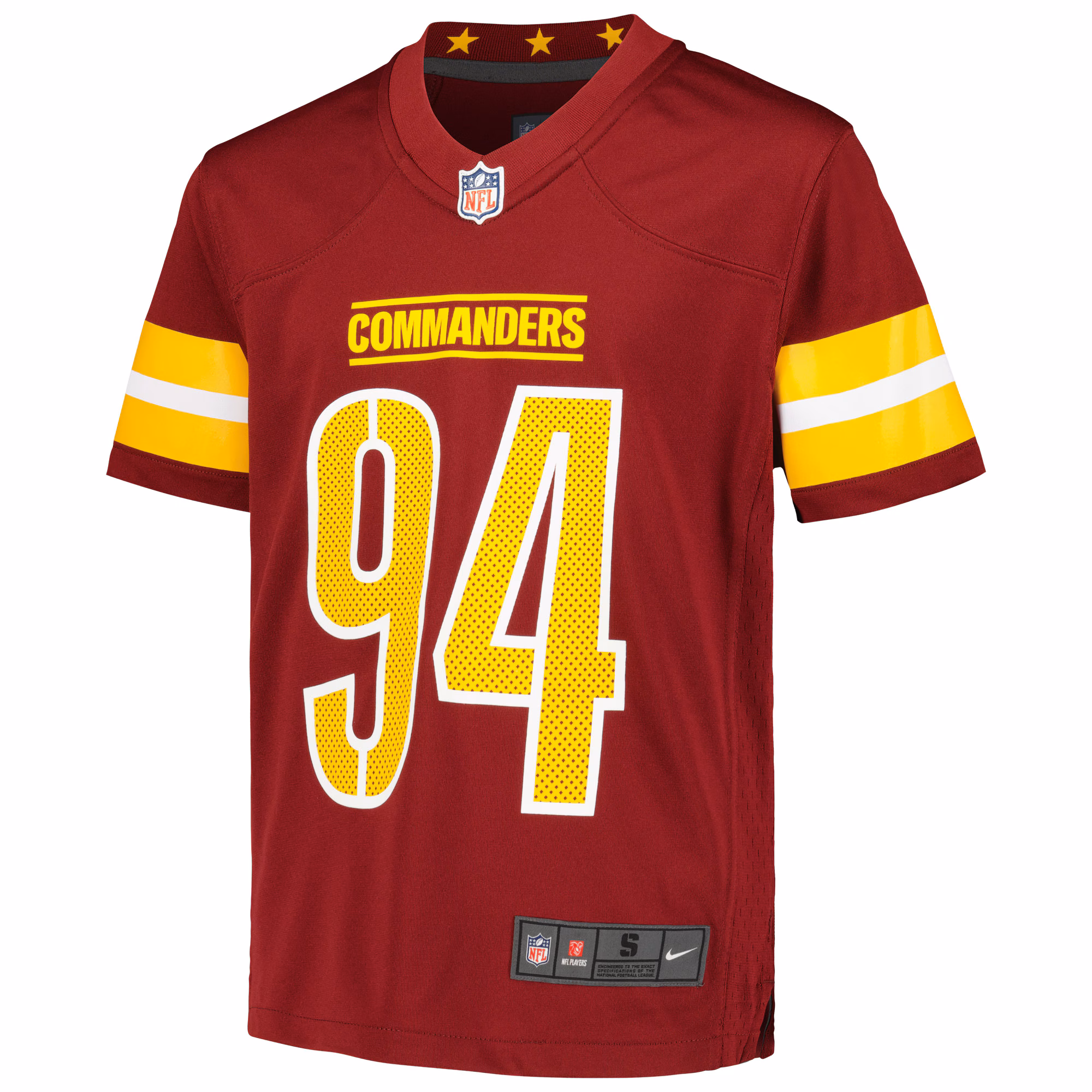 Daron Payne Washington Commanders Youth Game Jersey - Burgundy