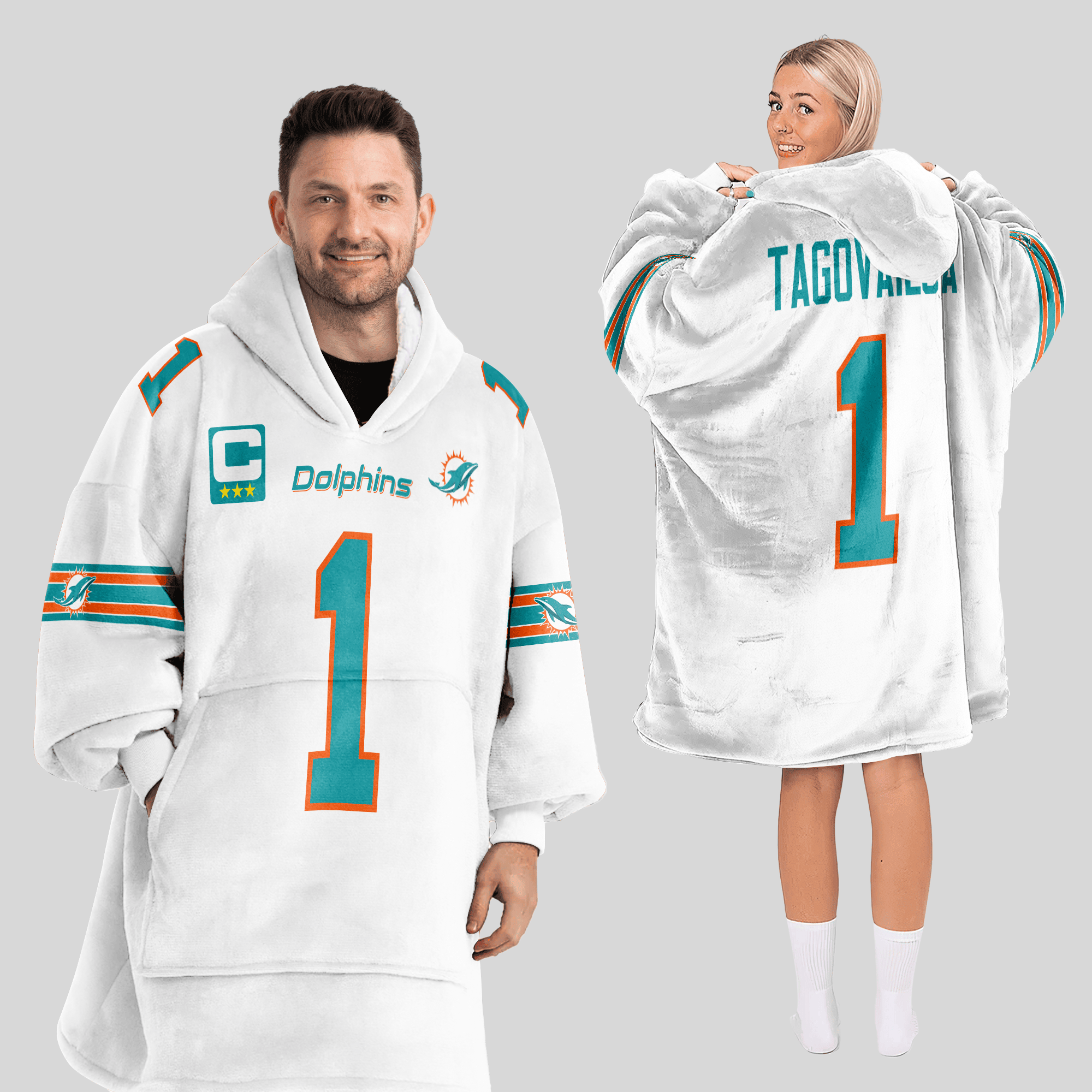Adult 1 Miami Football Unisex Blanket Hoodie