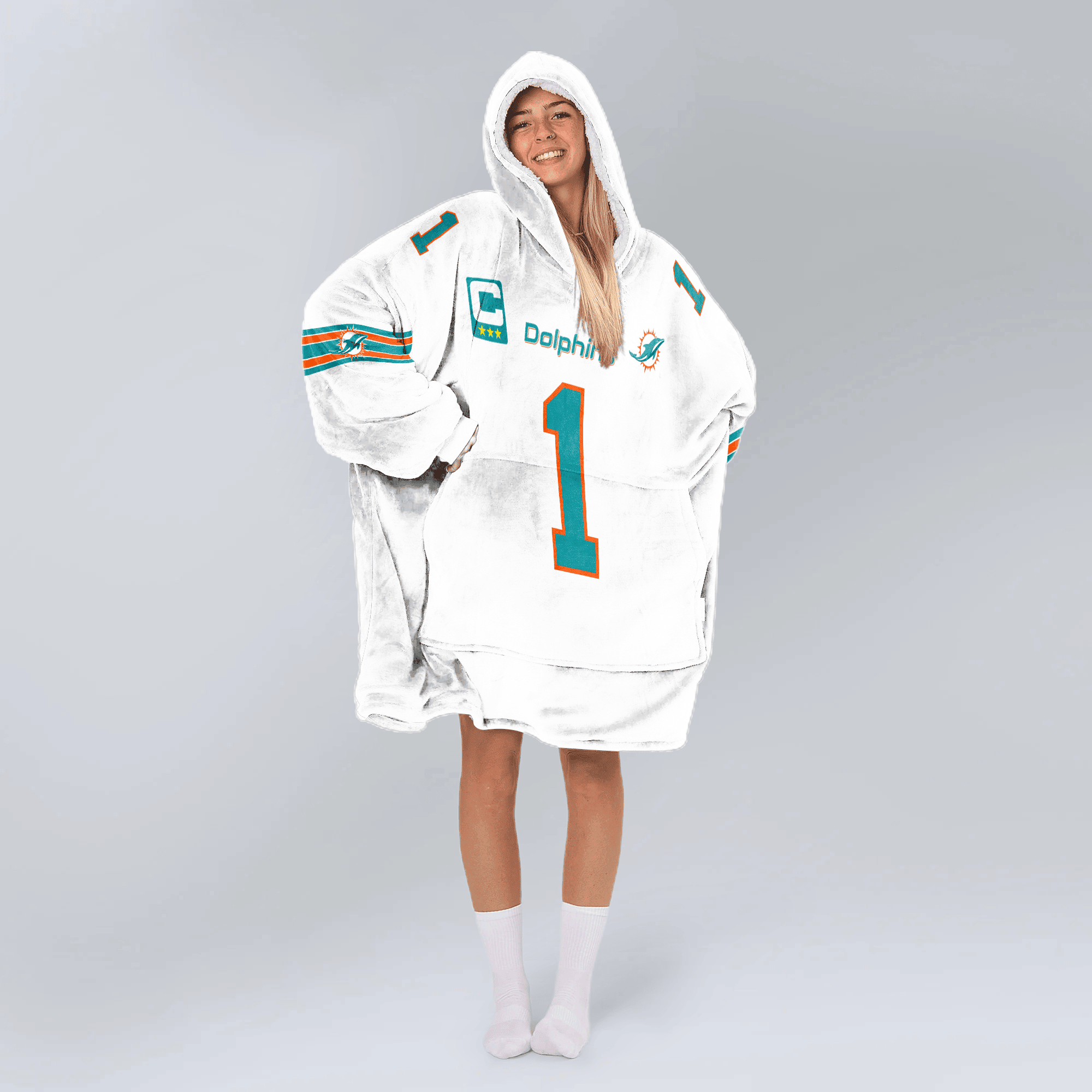 Adult 1 Miami Football Unisex Blanket Hoodie
