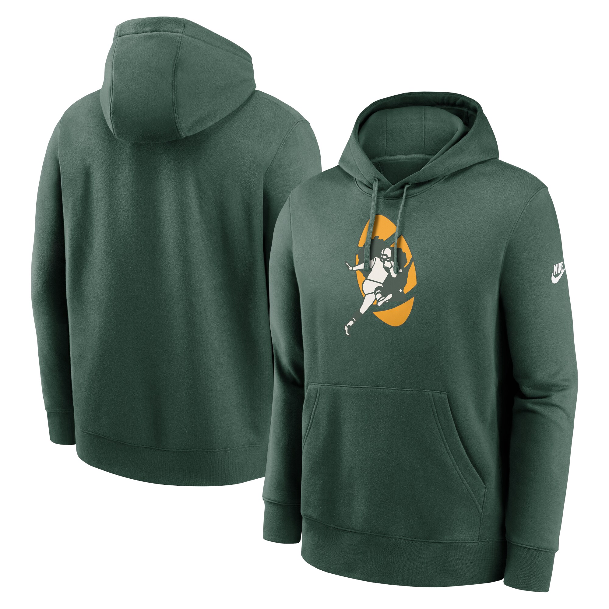 Green Bay Packers Rewind Club Logo Pullover Hoodie - Green