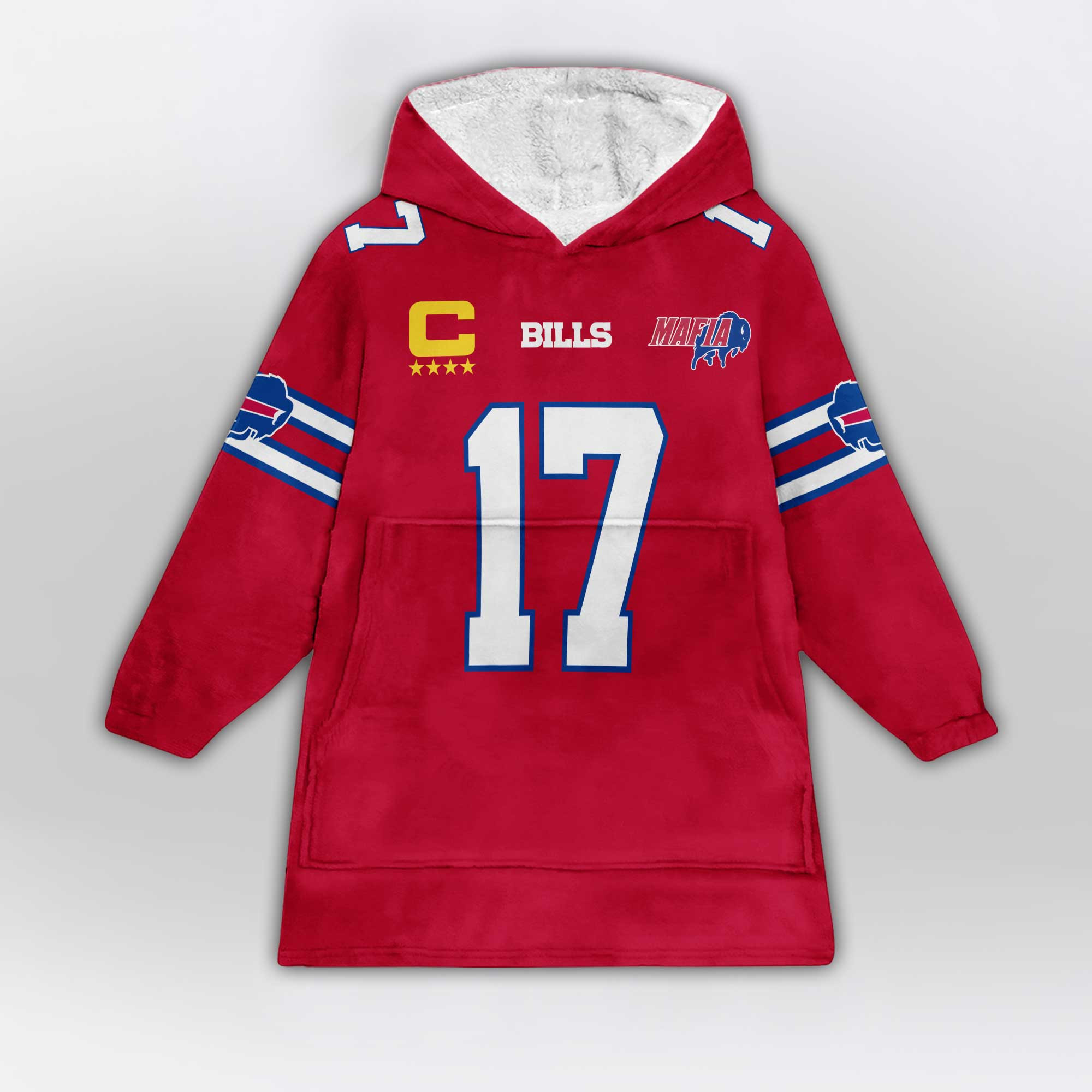 Adult Mafia J.A 17 Buffalo Football Unisex Blanket Hoodie