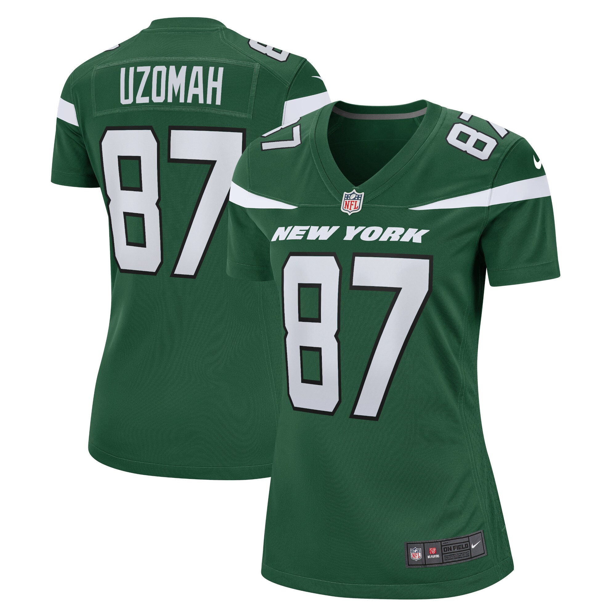 C.J. Uzomah New York Jets  Women's Player Game Jersey - Gotham Green