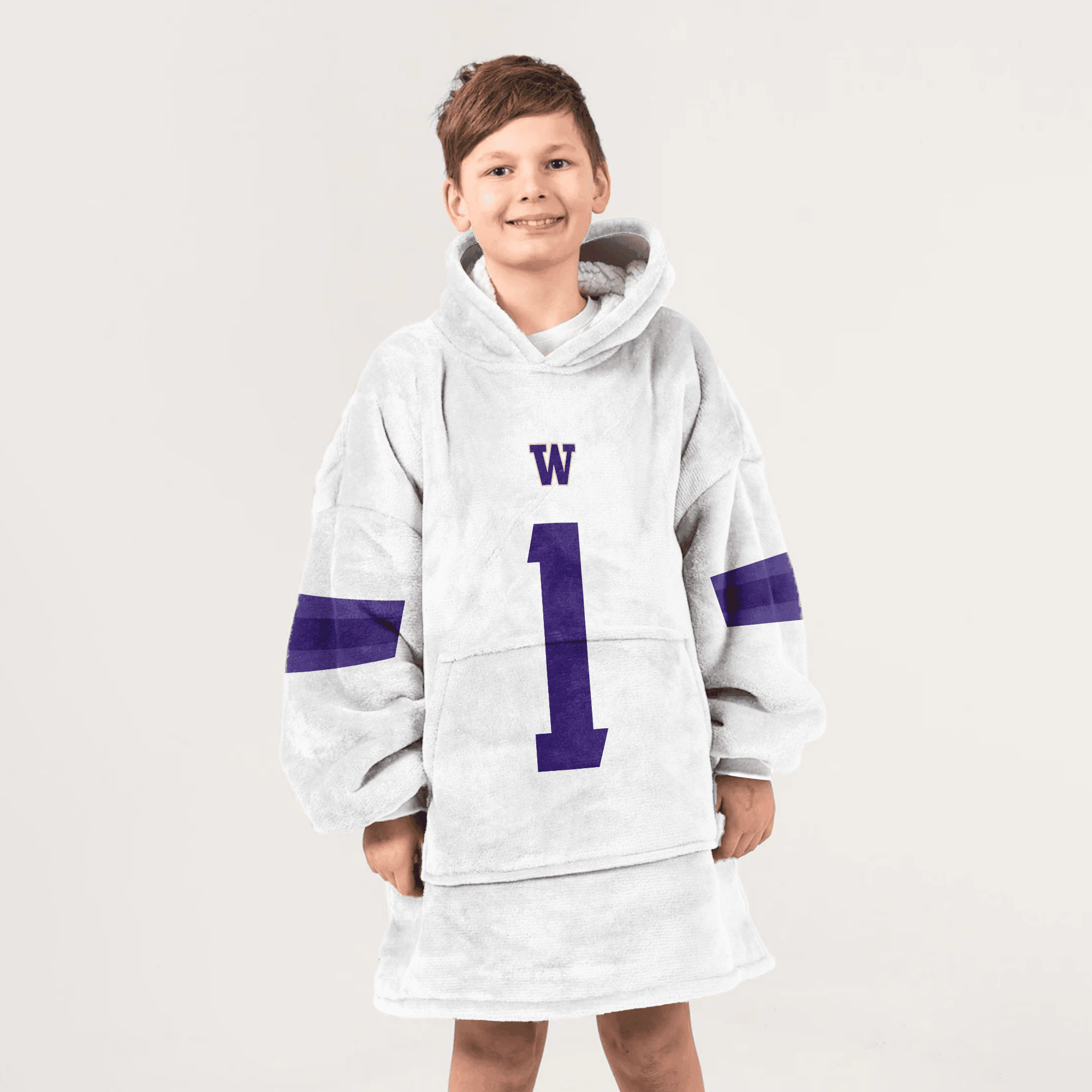 Kid 1 Washington Football Unisex Blanket Hoodie