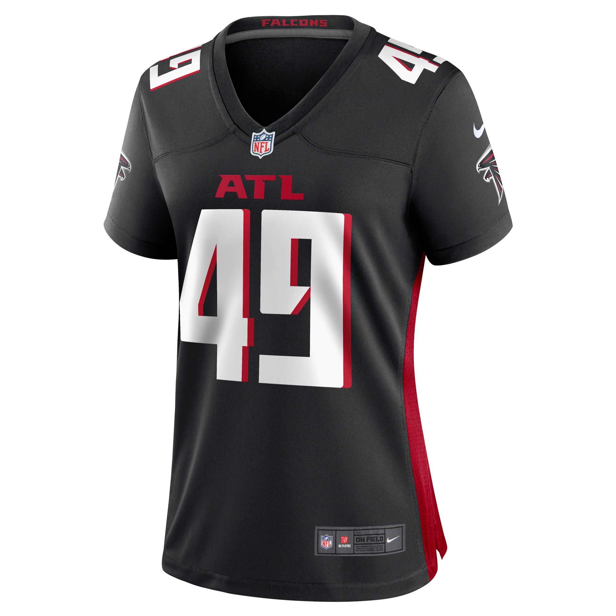 Liam McCullough Atlanta Falcons Women's Team Game Jersey -  Black