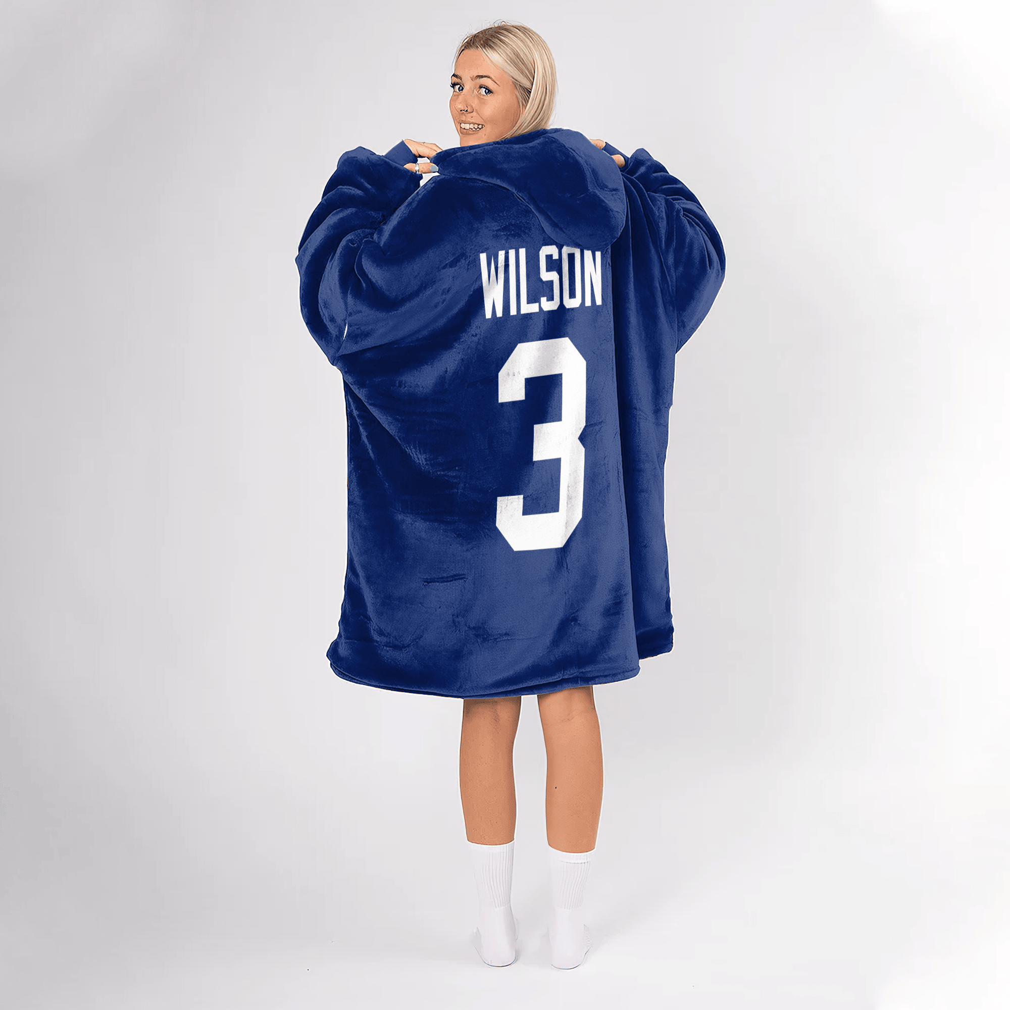 Adult R.W 3 Captain New York G Football Unisex Blanket Hoodie