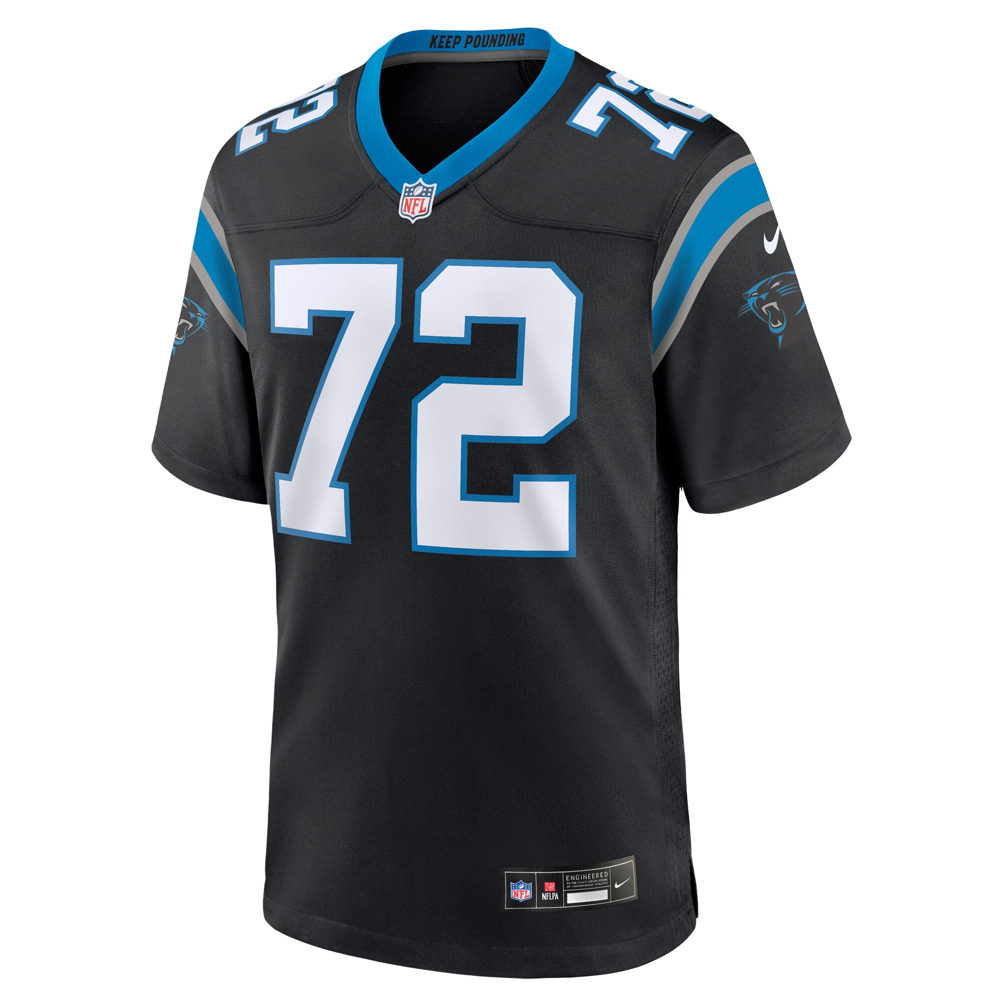 Taylor Moton Carolina Panthers Team Game Jersey - Black