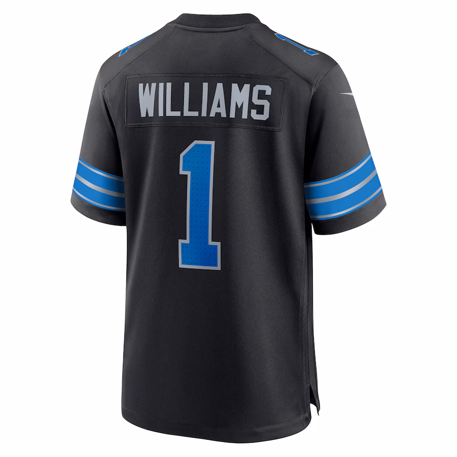 Men's Jameson Williams #1 Black Detroit Lions Alternate Game Player Jersey