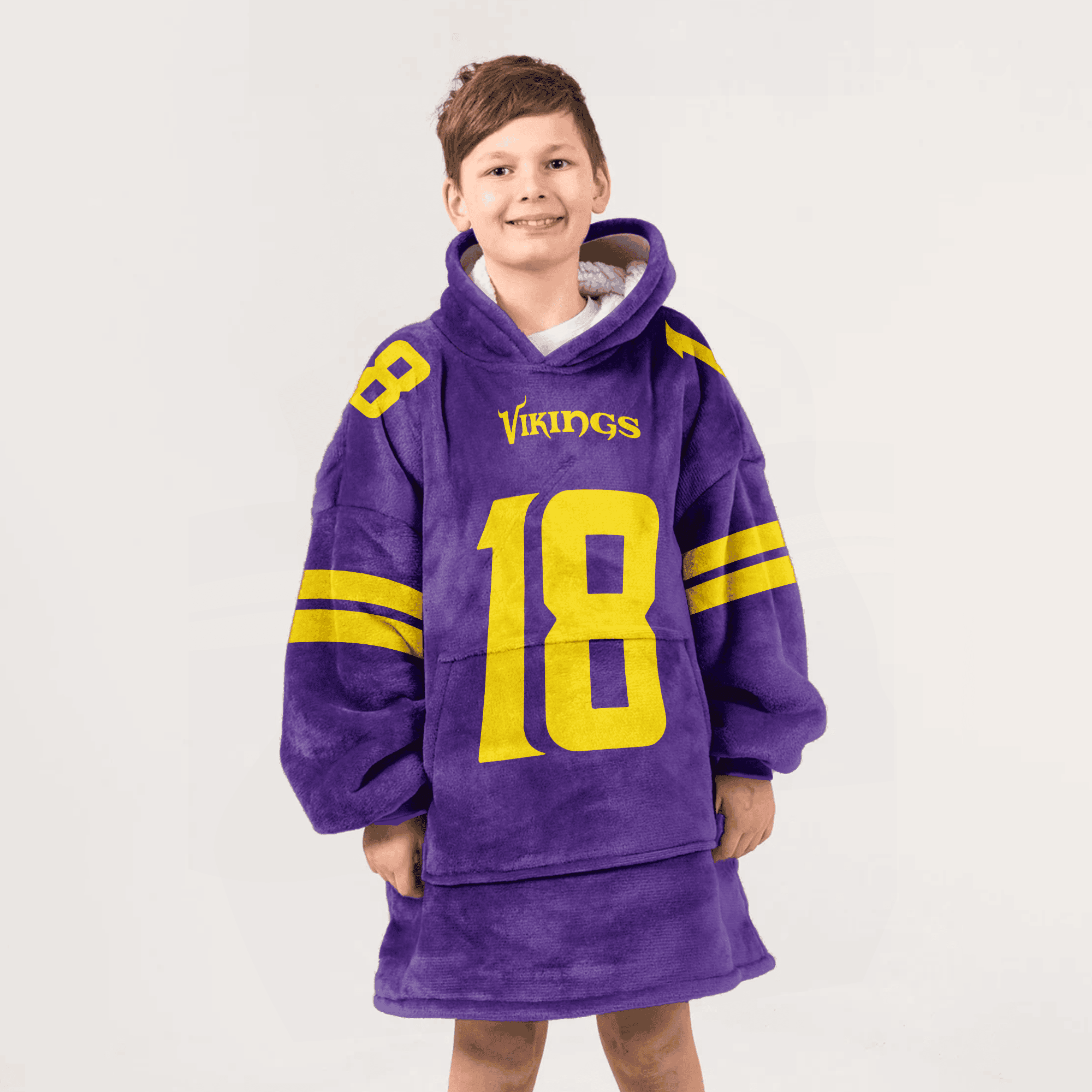 Adult 18 Minnesota Football Unisex Blanket Hoodie