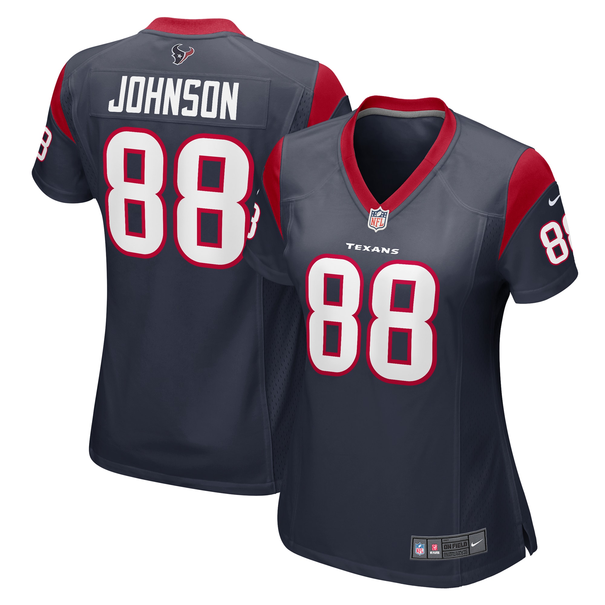 Johnny Johnson Houston Texans Women's Team Game Jersey -  Navy