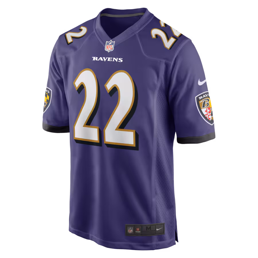 Men's Derrick Henry #22 Purple Baltimore Ravens Game Player Jersey