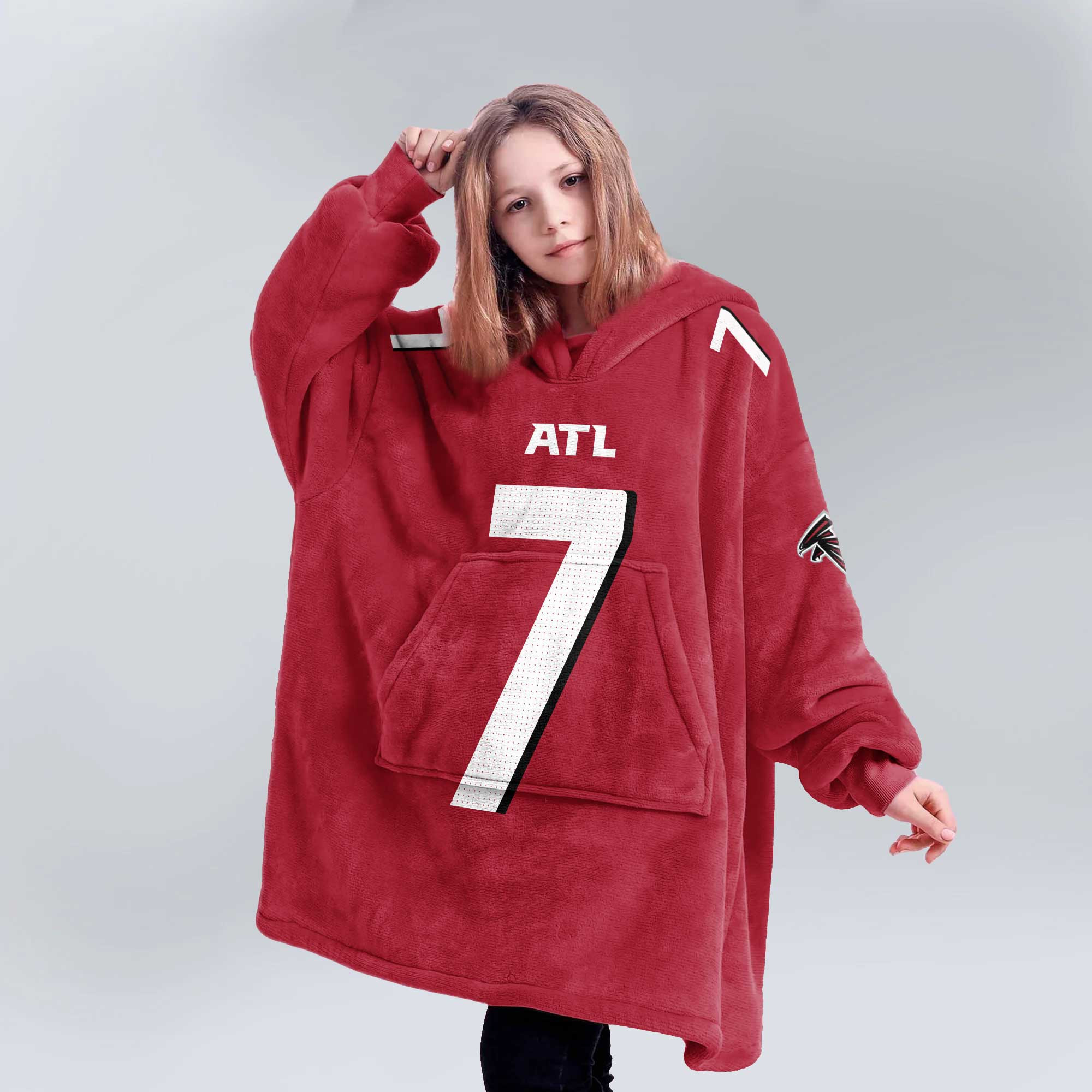 Kid 7 Atlanta Football Unisex Blanket Hoodie