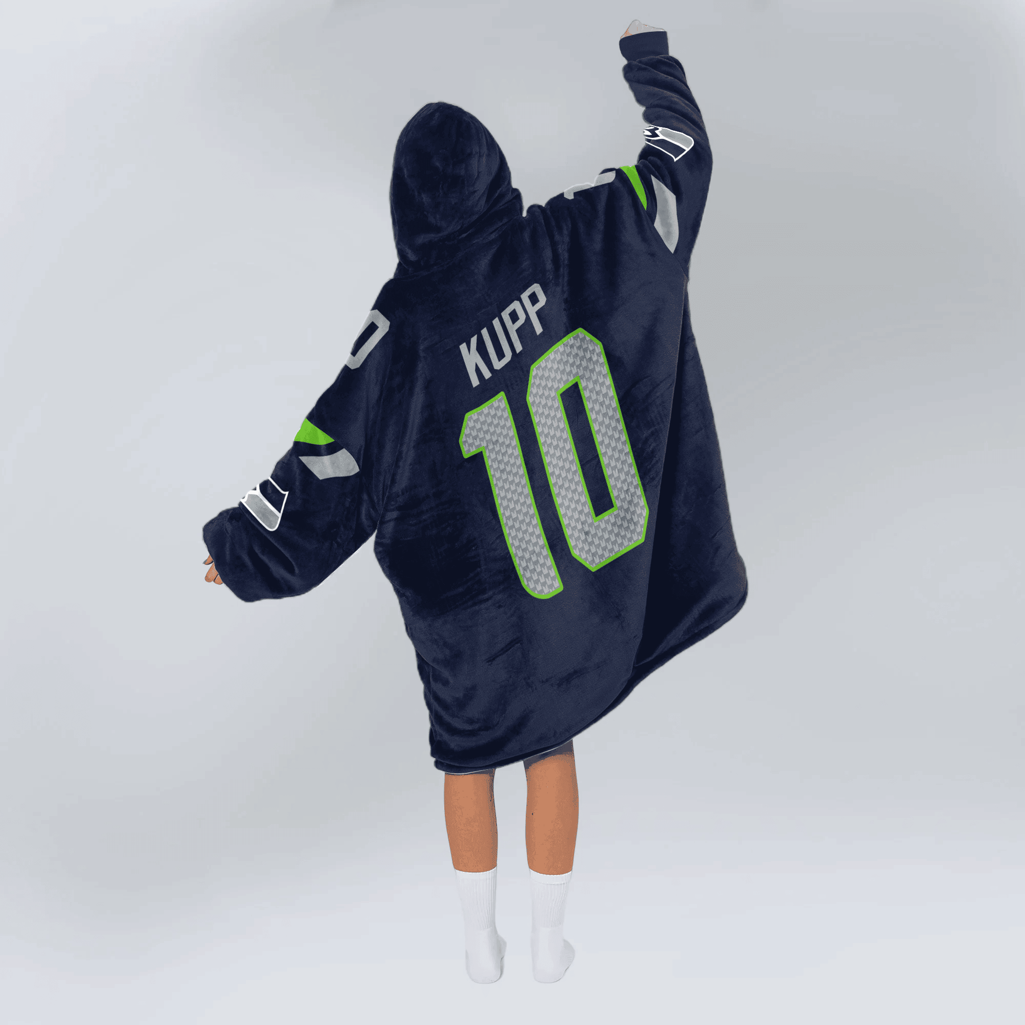 Adult 10 Seattle Football Unisex Blanket Hoodie