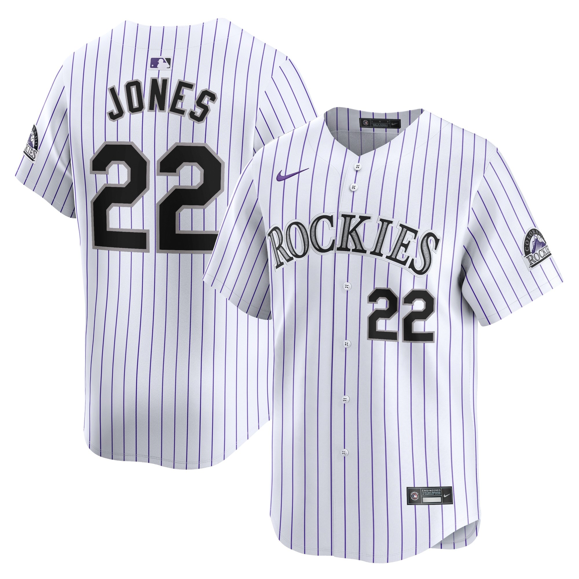 Men's Colorado Rockies Nolan Jones  White Home Limited Player Jersey