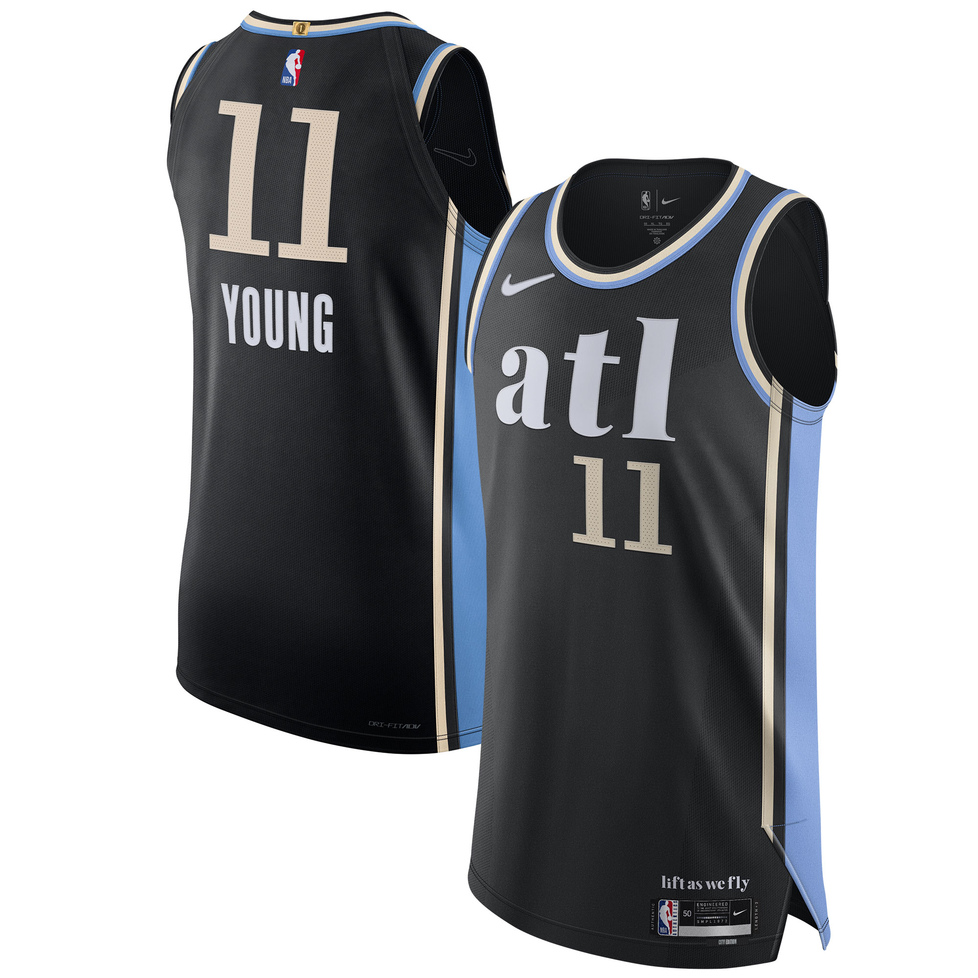 Men's Atlanta Hawks Trae Young  Black 2023/24 Authentic Jersey - City Edition