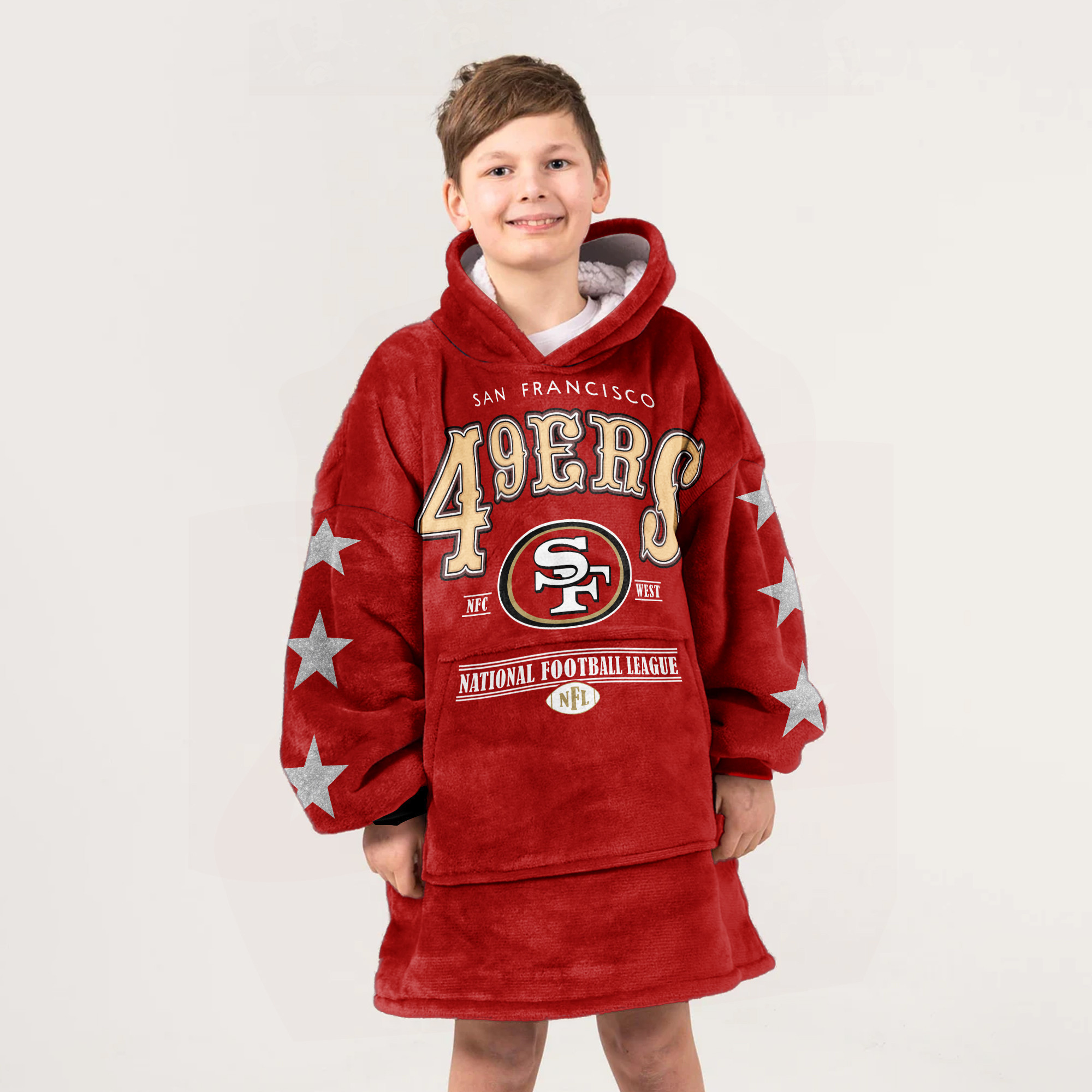 Adult San Francisco 49ers Football Unisex Blanket Hoodie