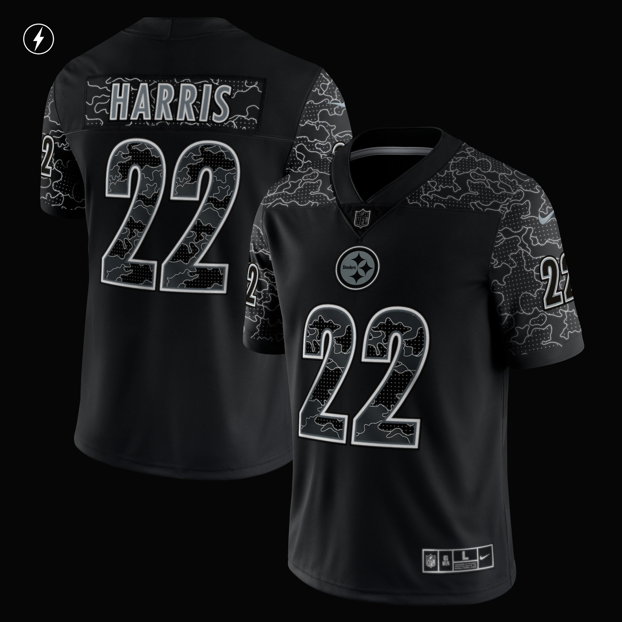 Najee Harris Pittsburgh Steelers RFLCTV Limited Jersey - Black