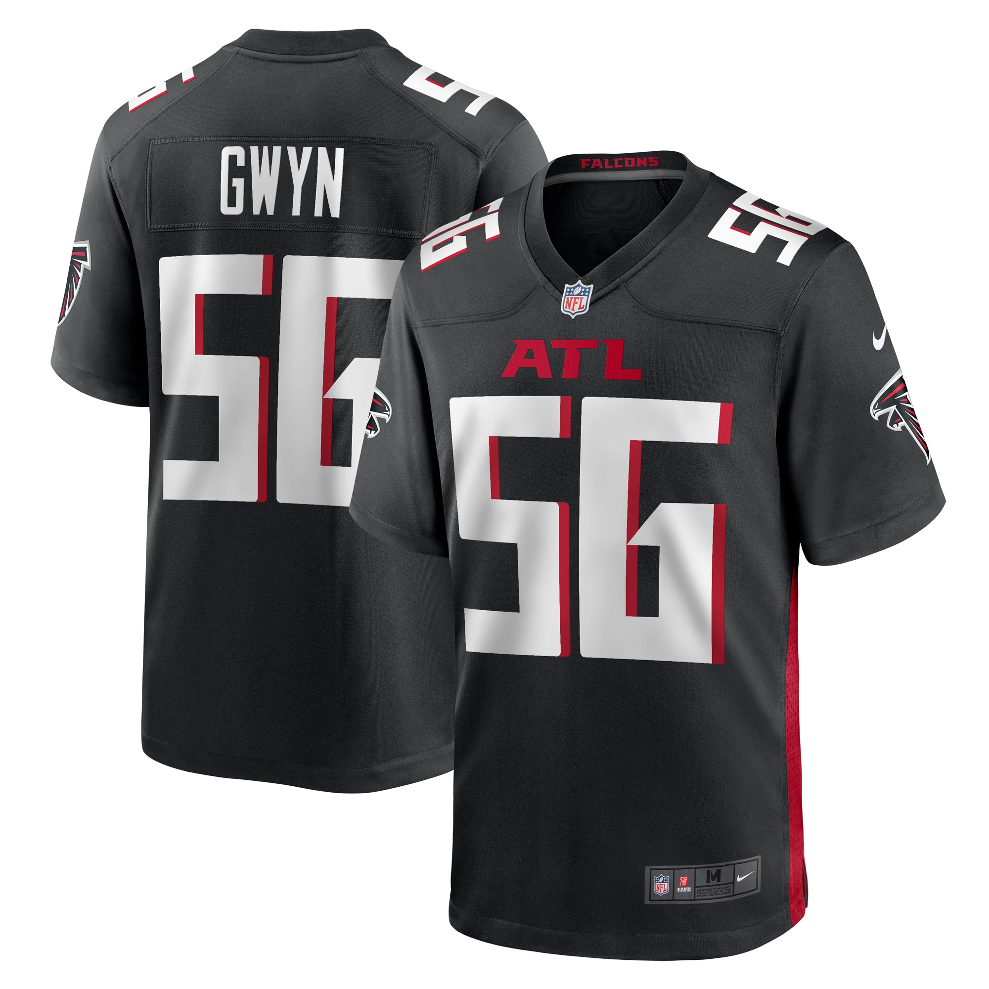 Jovaughn Gwyn Atlanta Falcons Team Game Jersey -  Black