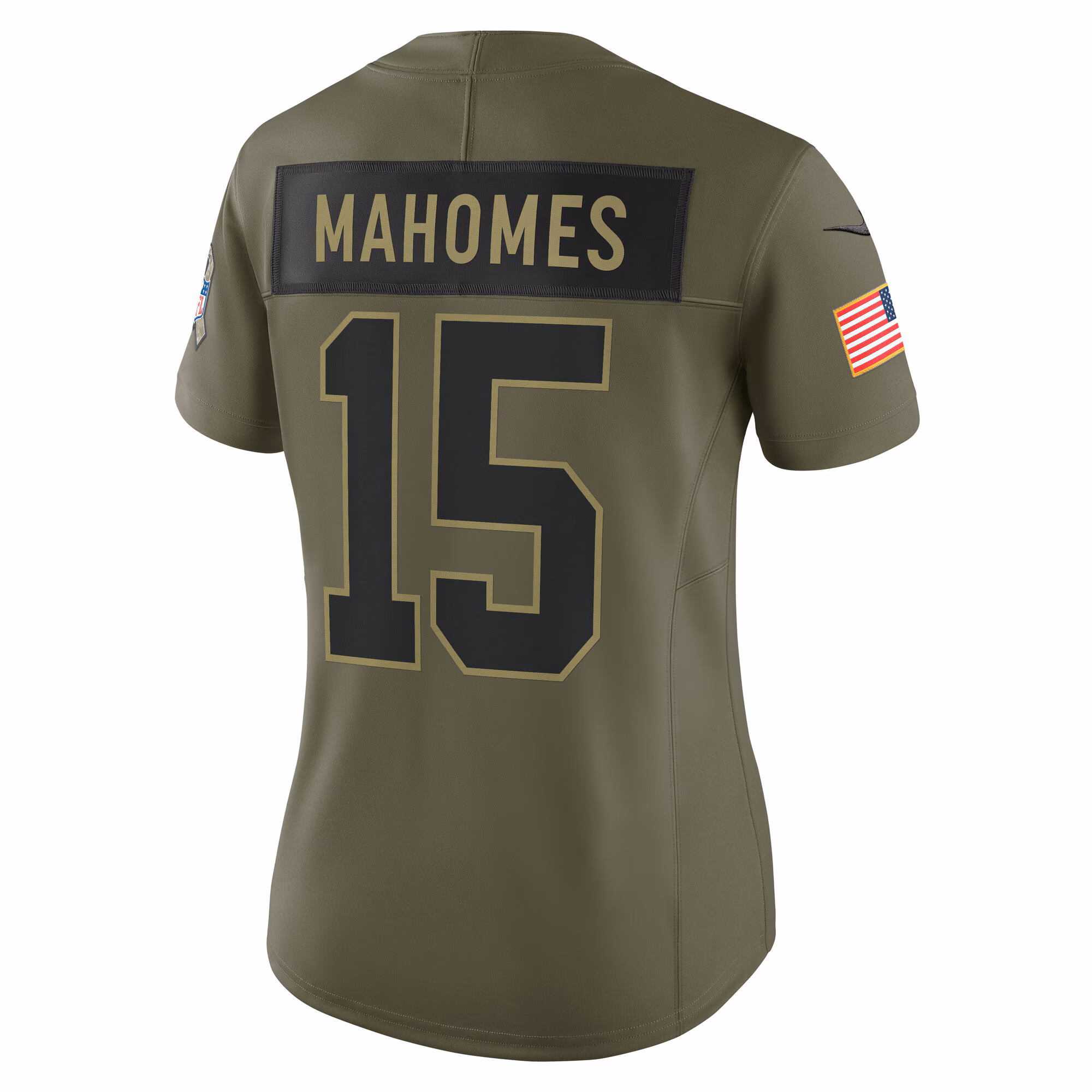 Women's Kansas City Chiefs Patrick Mahomes Olive 2025 Salute to Service Limited Jersey