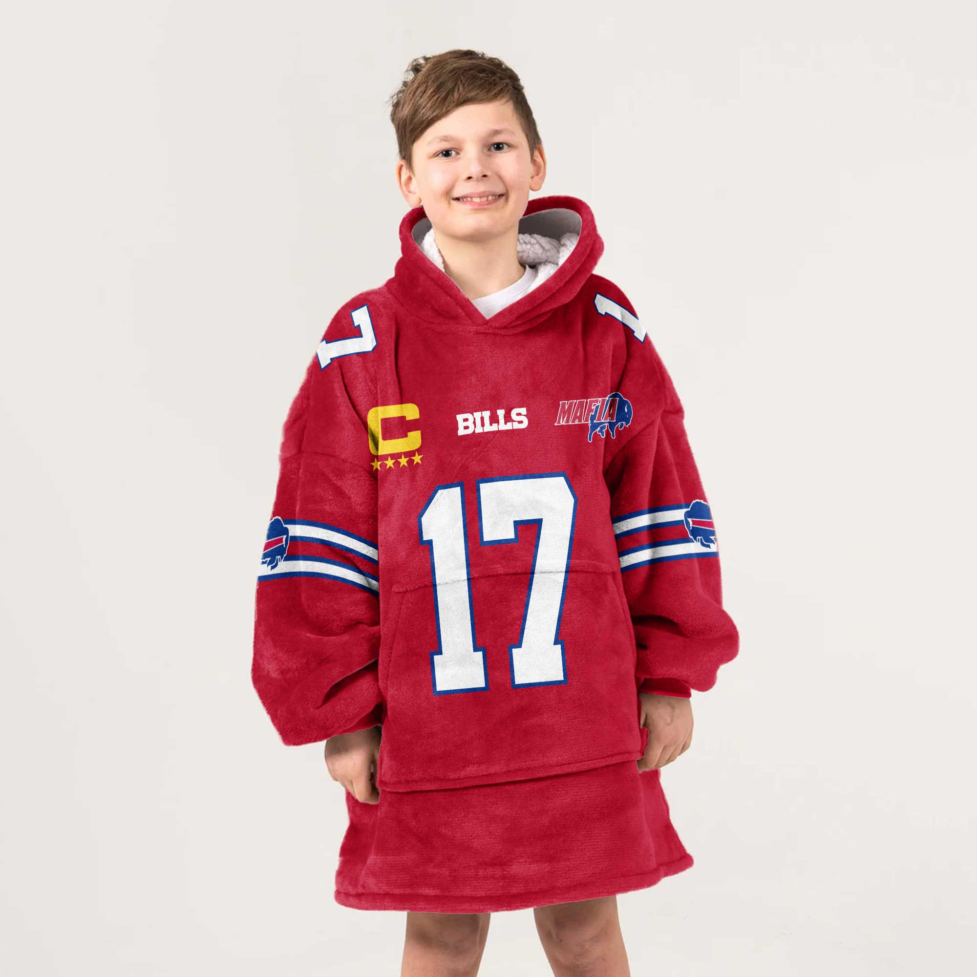 Kid Mafia J.A 17 Buffalo Football Unisex Blanket Hoodie