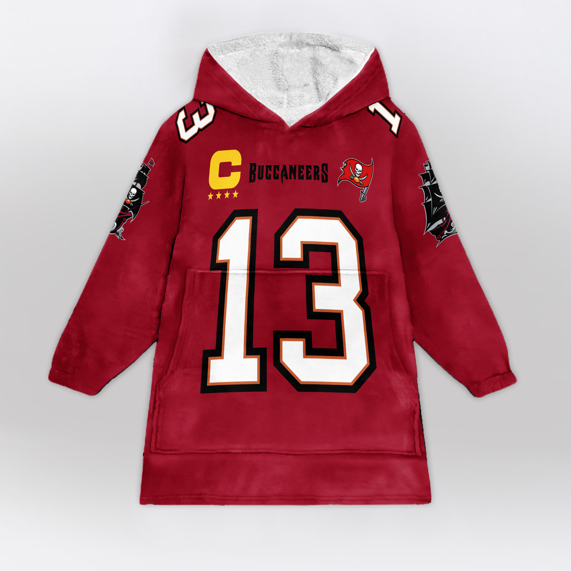 Adult Captain M.E 13 Tampa Bay Football Unisex Blanket Hoodie
