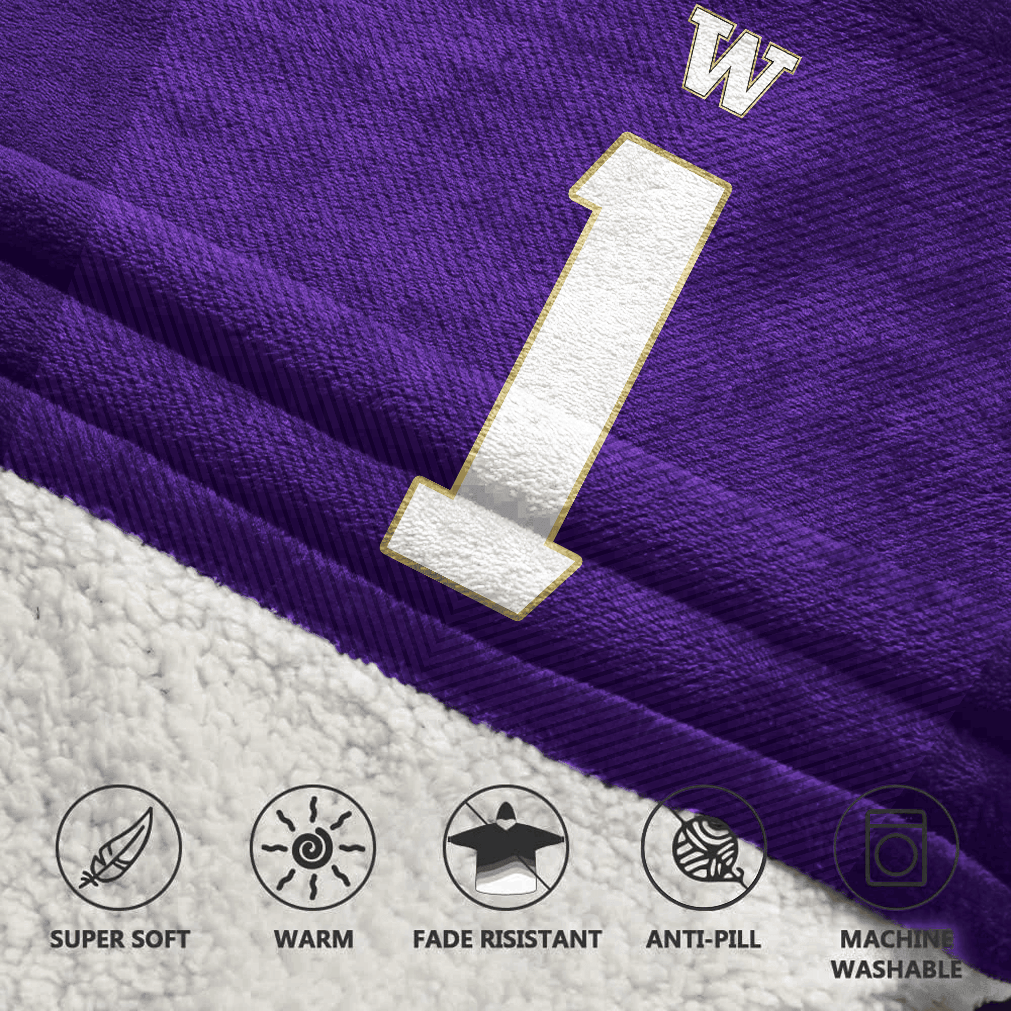 Adult 1 Washington Football Unisex Blanket Hoodie