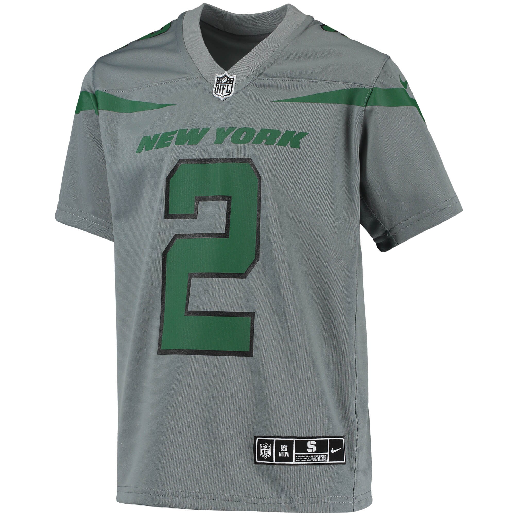 Zach Wilson New York Jets Youth Inverted Team Game Jersey - Gray
