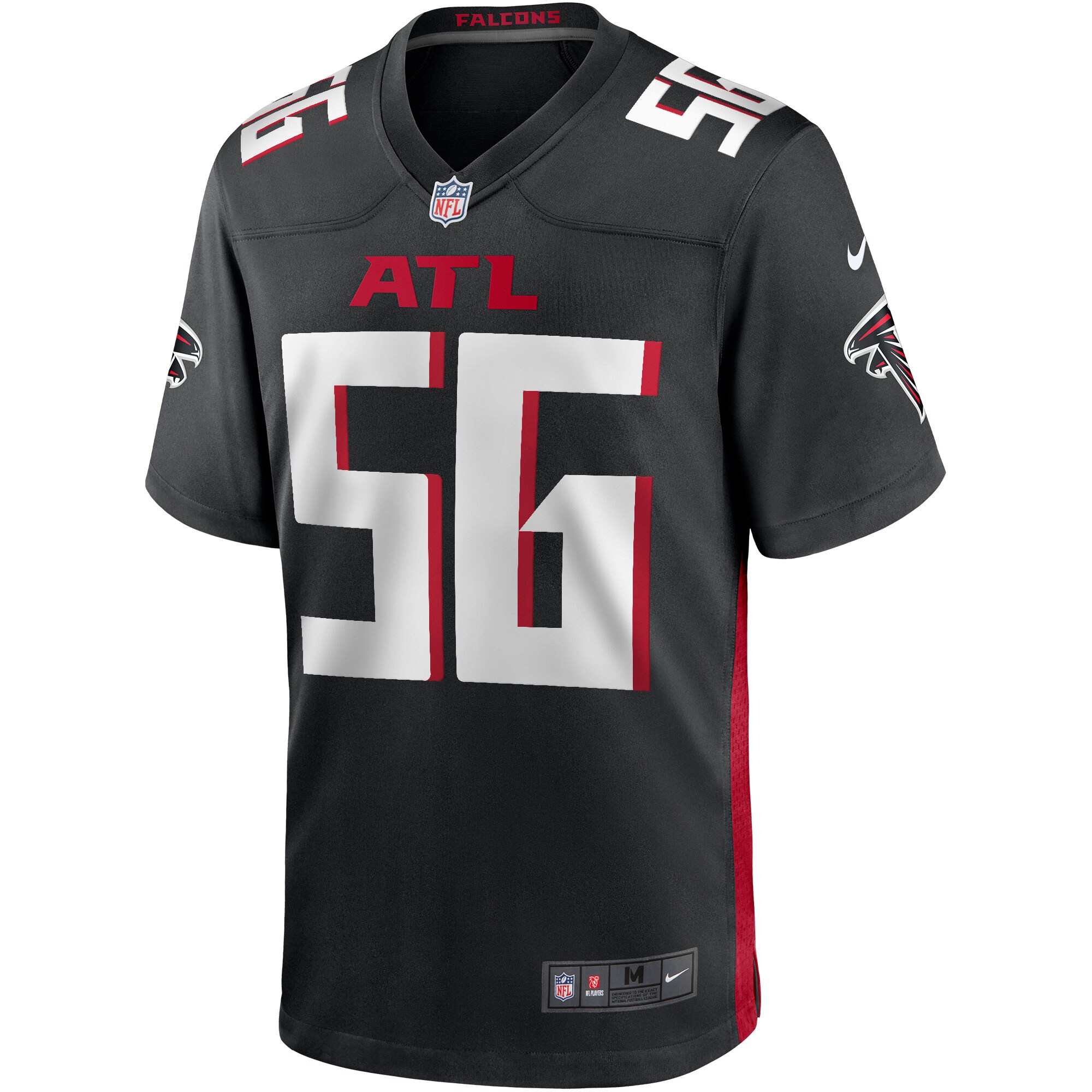 Keith Brooking Atlanta Falcons Game Retired Player Jersey - Black