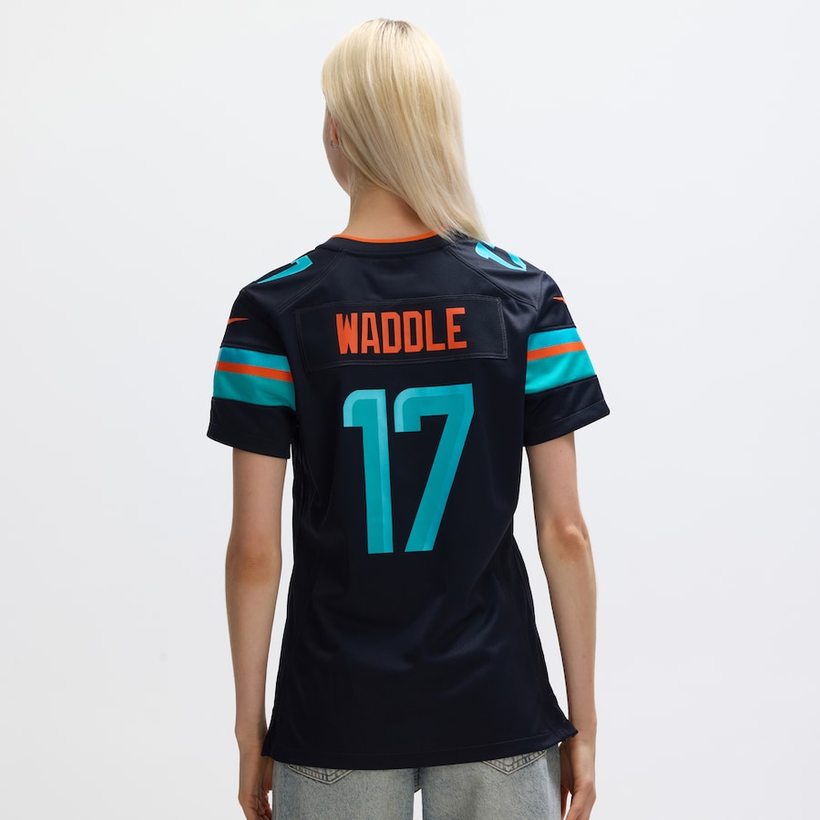 Jaylen Waddle #17 Miami Dolphins Women's 2025 Rivalries Collection Game Jersey - Pitch Blue