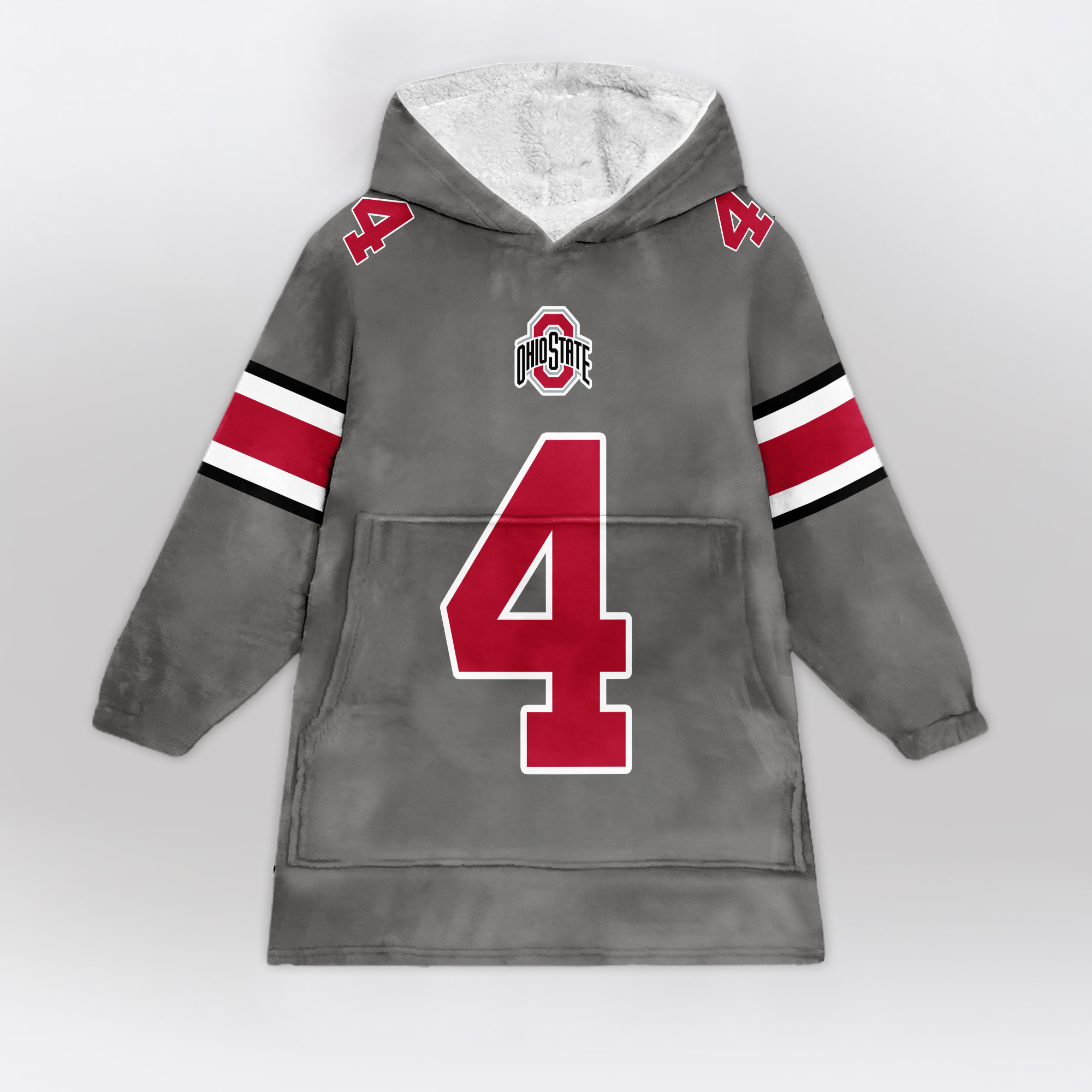 Adult 4 Ohio State Football Unisex Blanket Hoodie