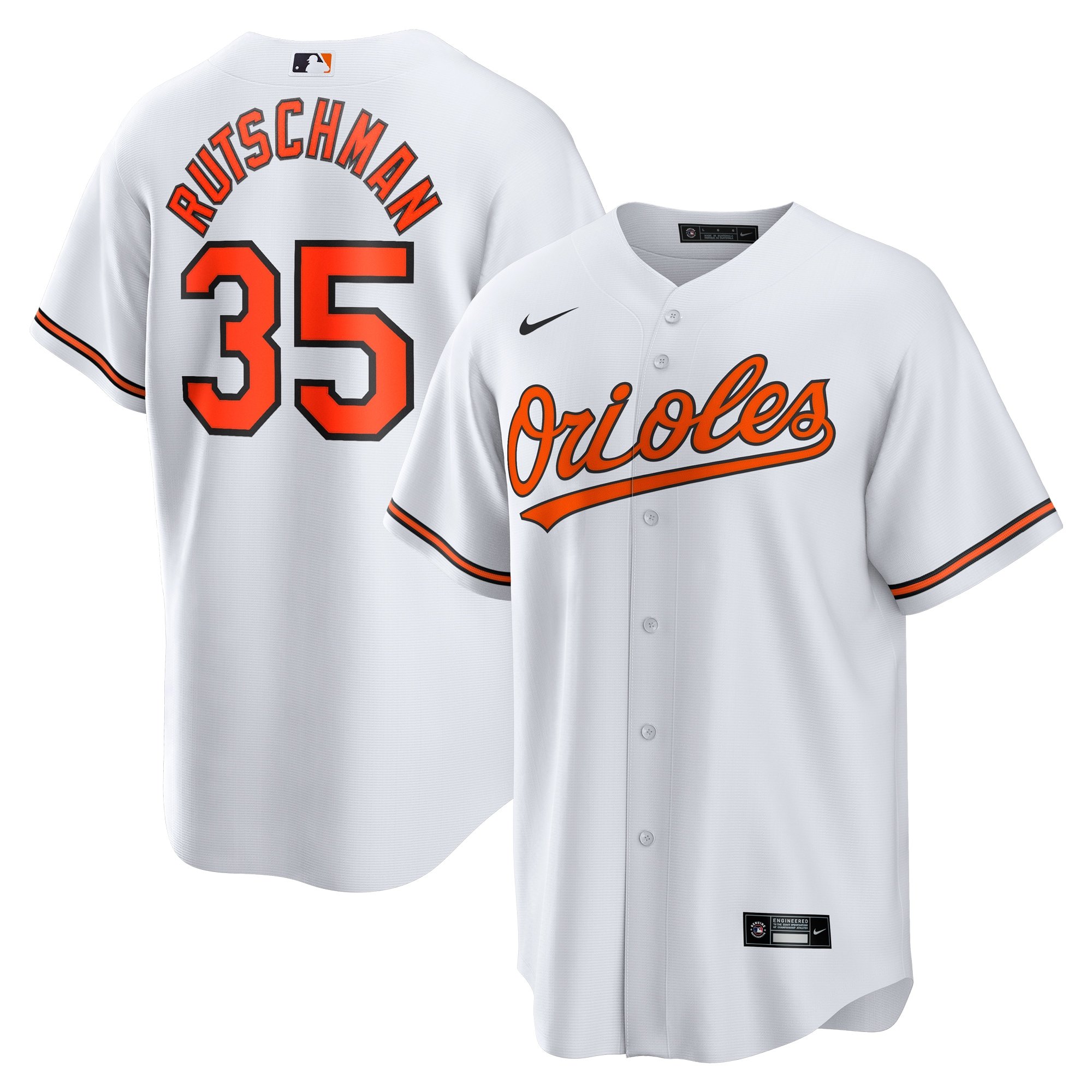 Men's Baltimore Orioles Adley Rutschman  White Replica Player Jersey