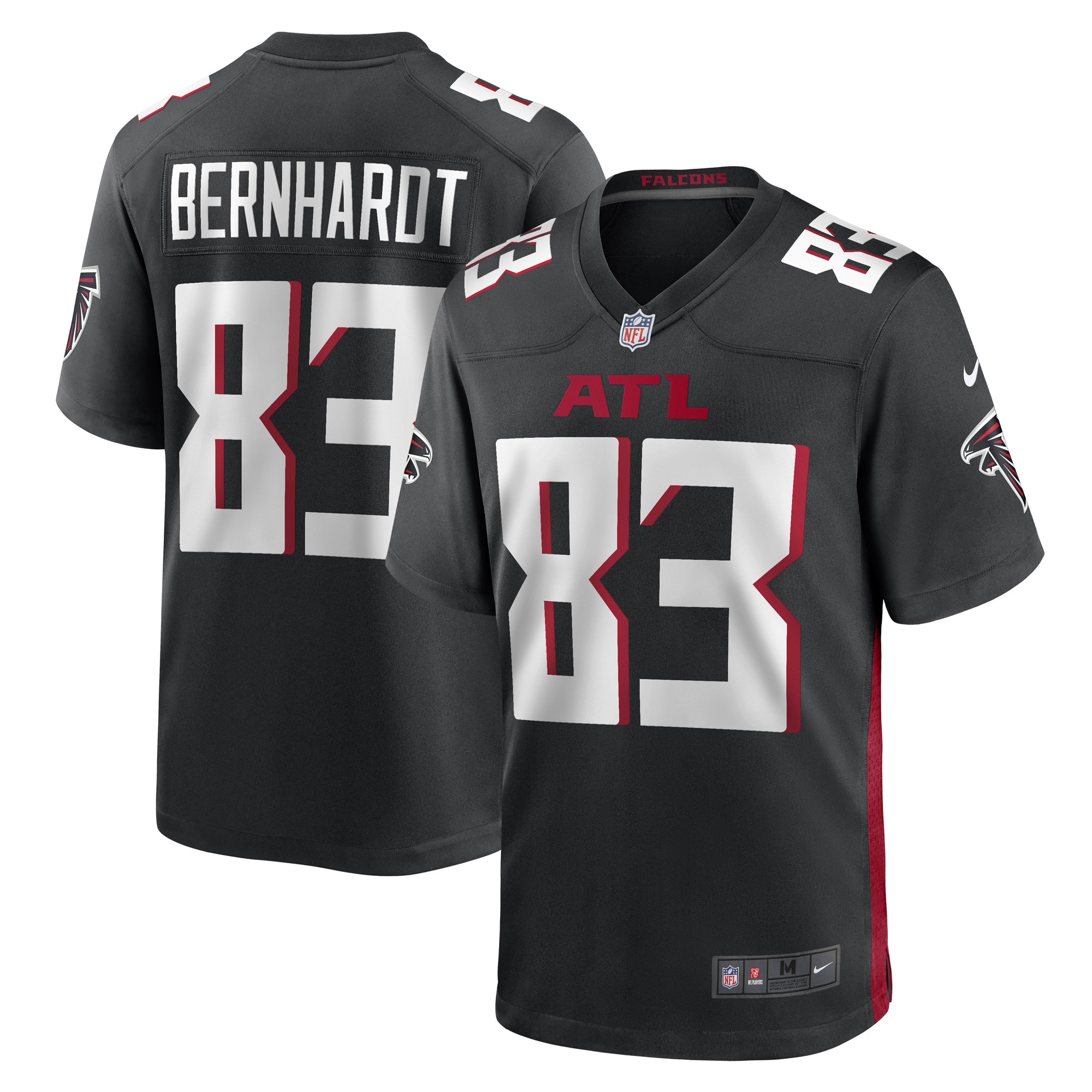 Jared Bernhardt Atlanta Falcons  Game Player Jersey - Black