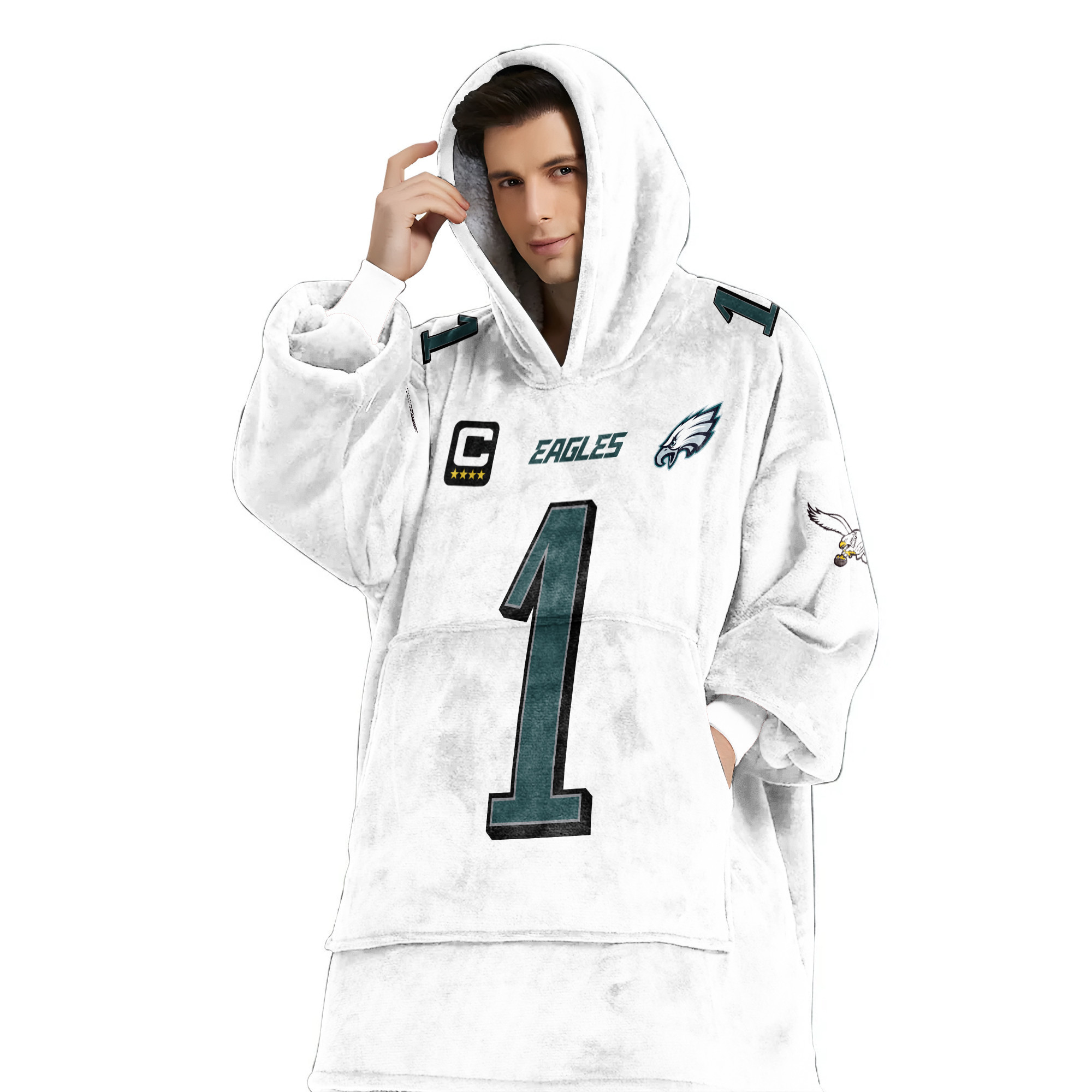 Adult Captain 1 Philadelphia Football Unisex Blanket Hoodie
