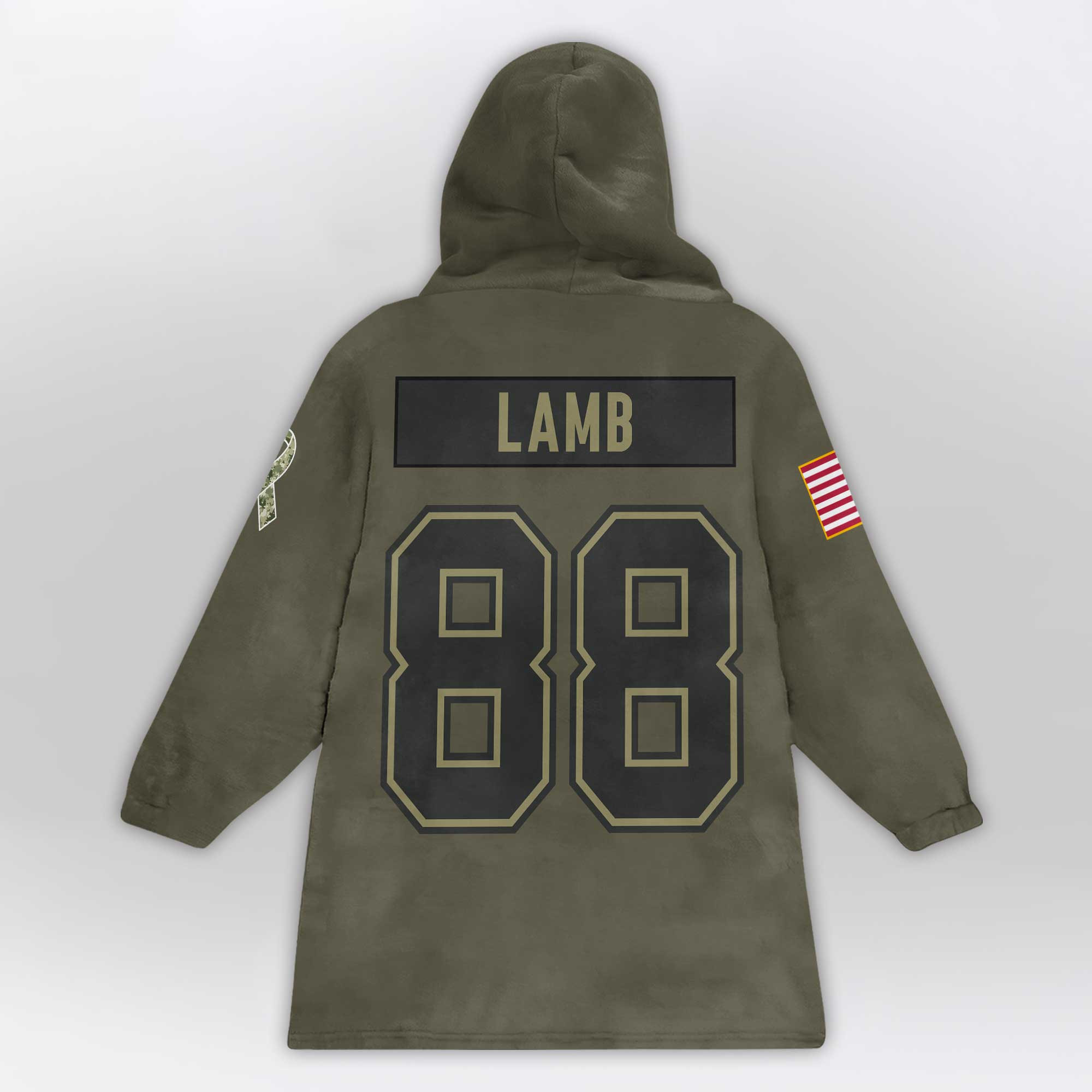 Kid C.L 88 Dallas Football Blanket Hoodie – Olive Salute to Service