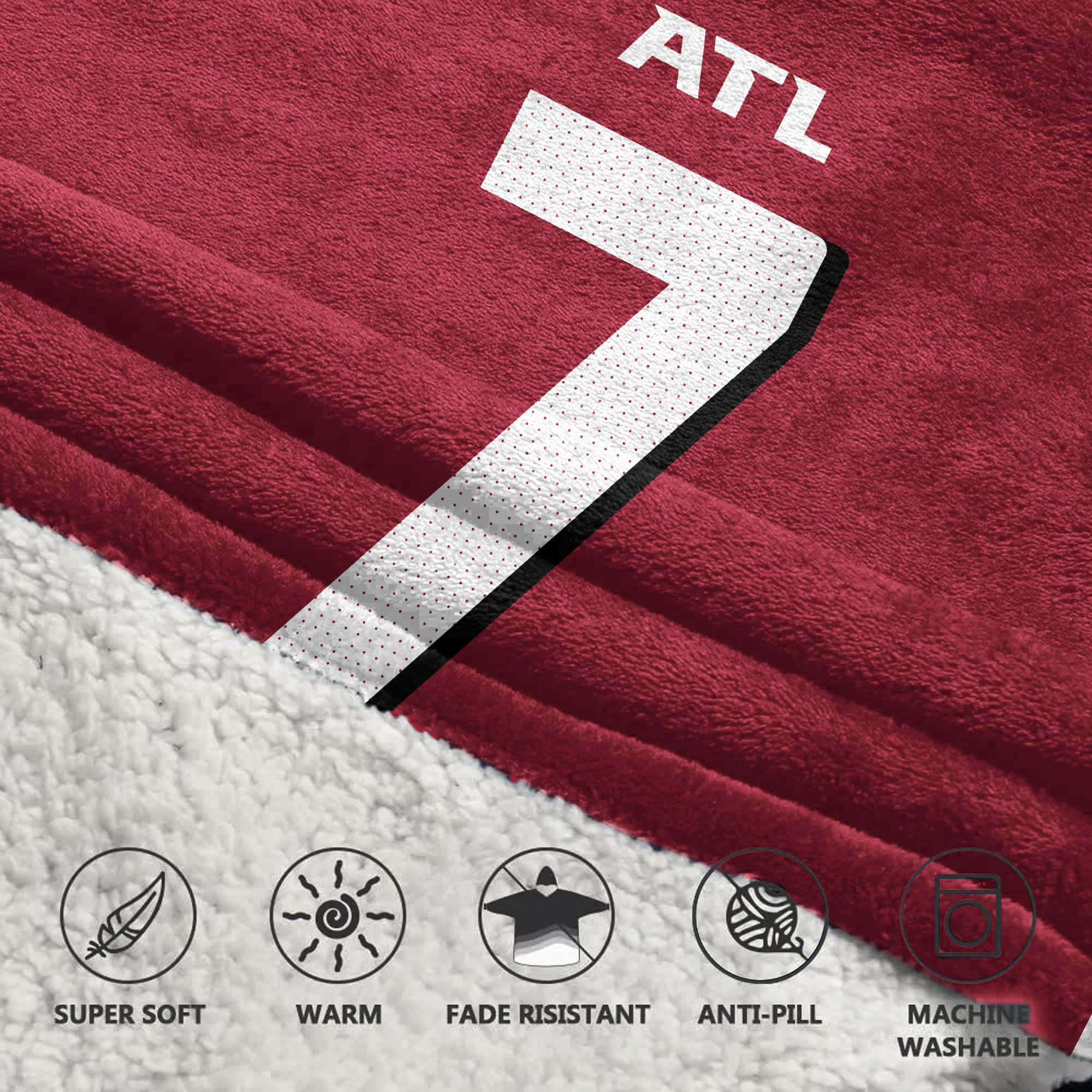 Adult 7 Atlanta Football Unisex Blanket Hoodie