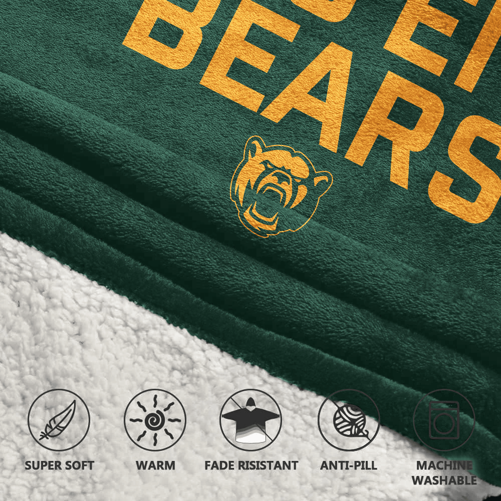 Adult #1 Baylor Football Unisex Blanket Hoodie