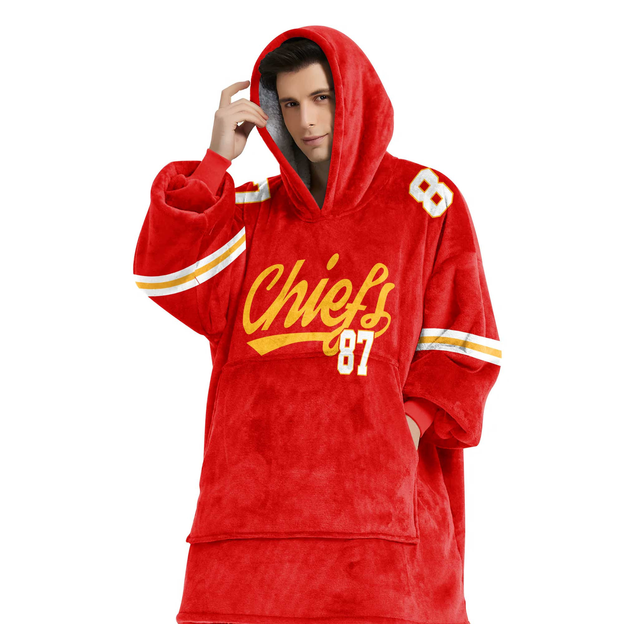 Adult T.K 87 Kansas City Football Unisex Blanket Hoodie