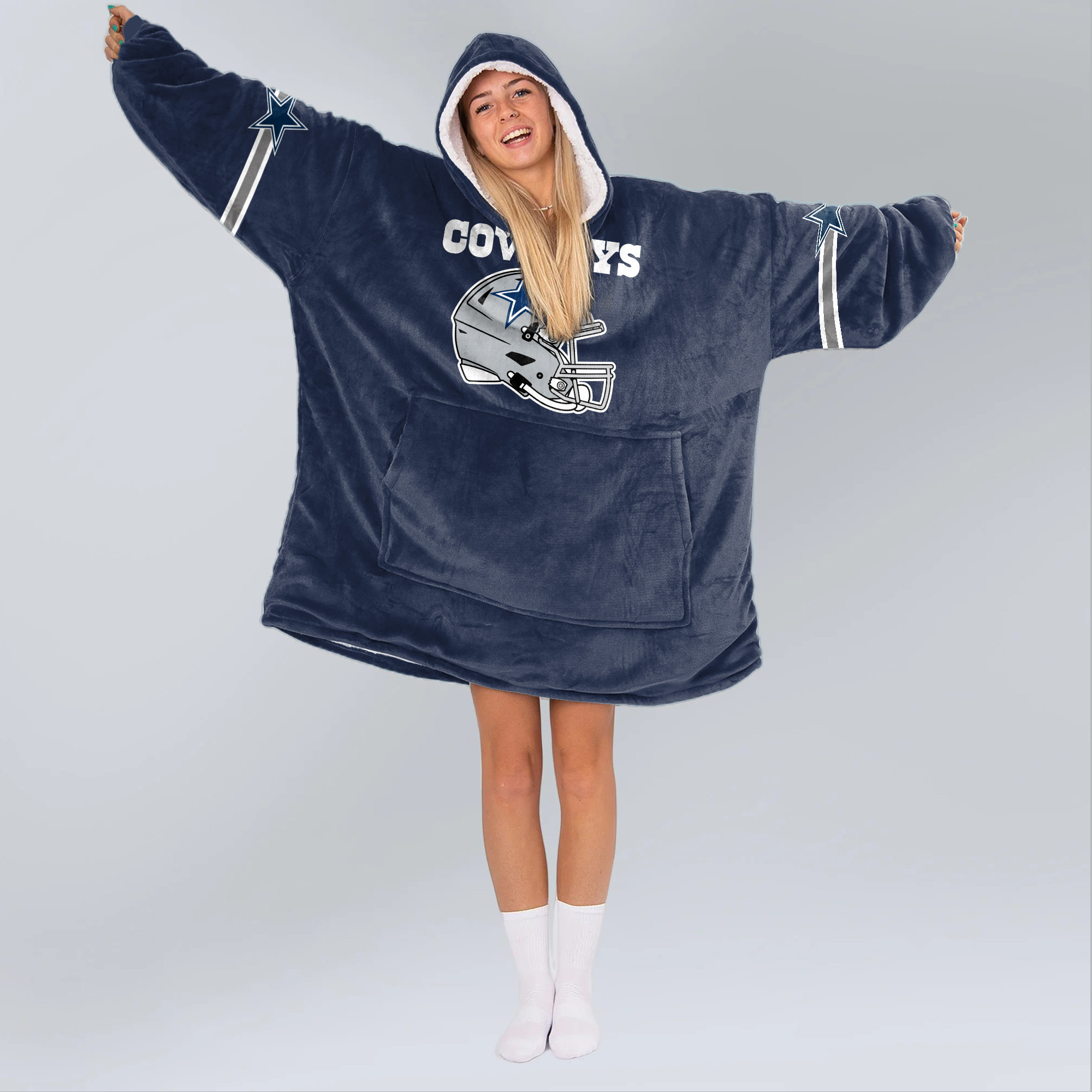 Adult Dallas Football Unisex Blanket Hoodie