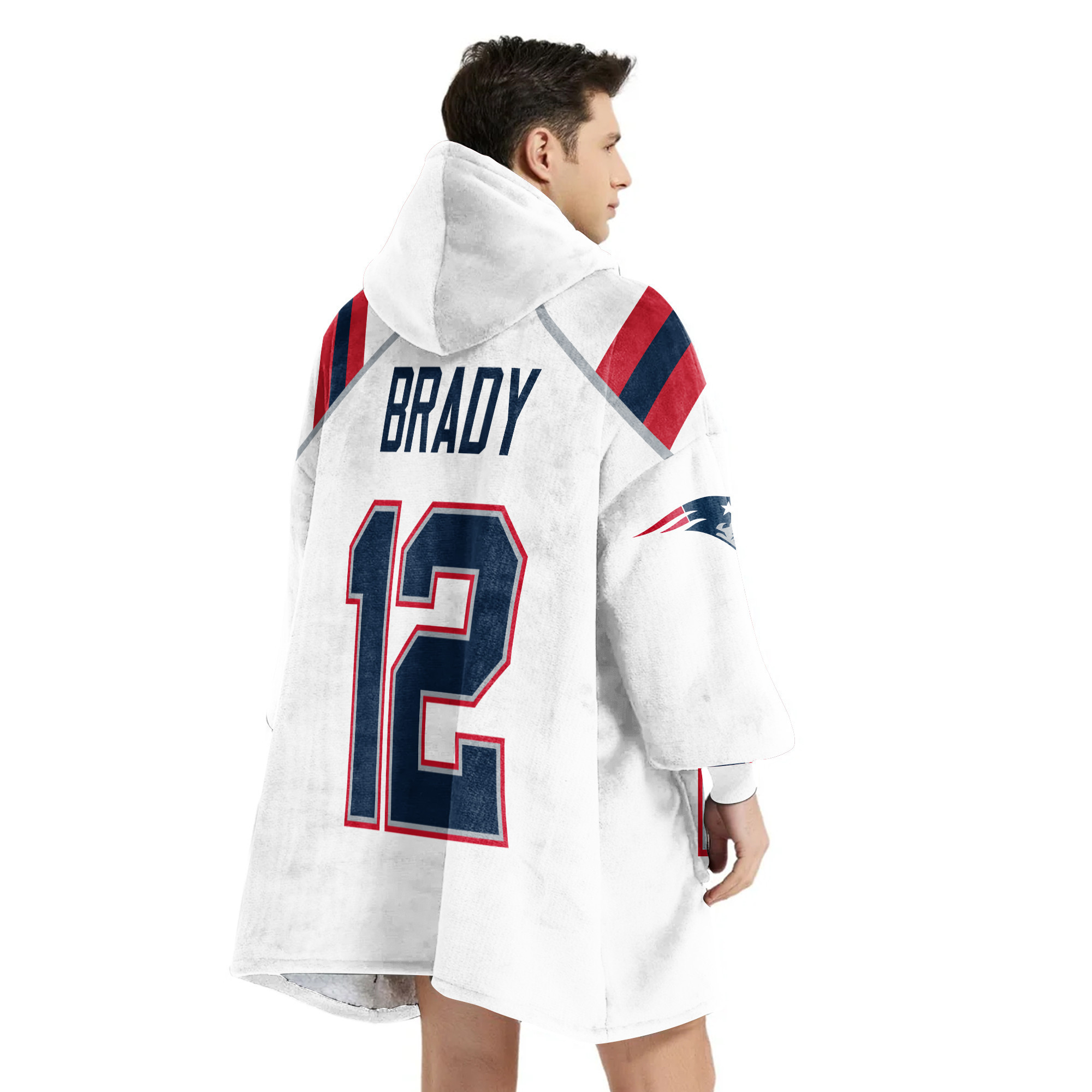 Adult TB 12 New England Football Unisex Blanket Hoodie