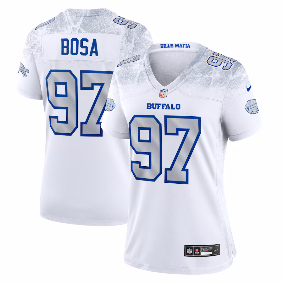 Joey Bosa #97 Buffalo Bills Women's 2025 Rivalries Collection Game Jersey - White