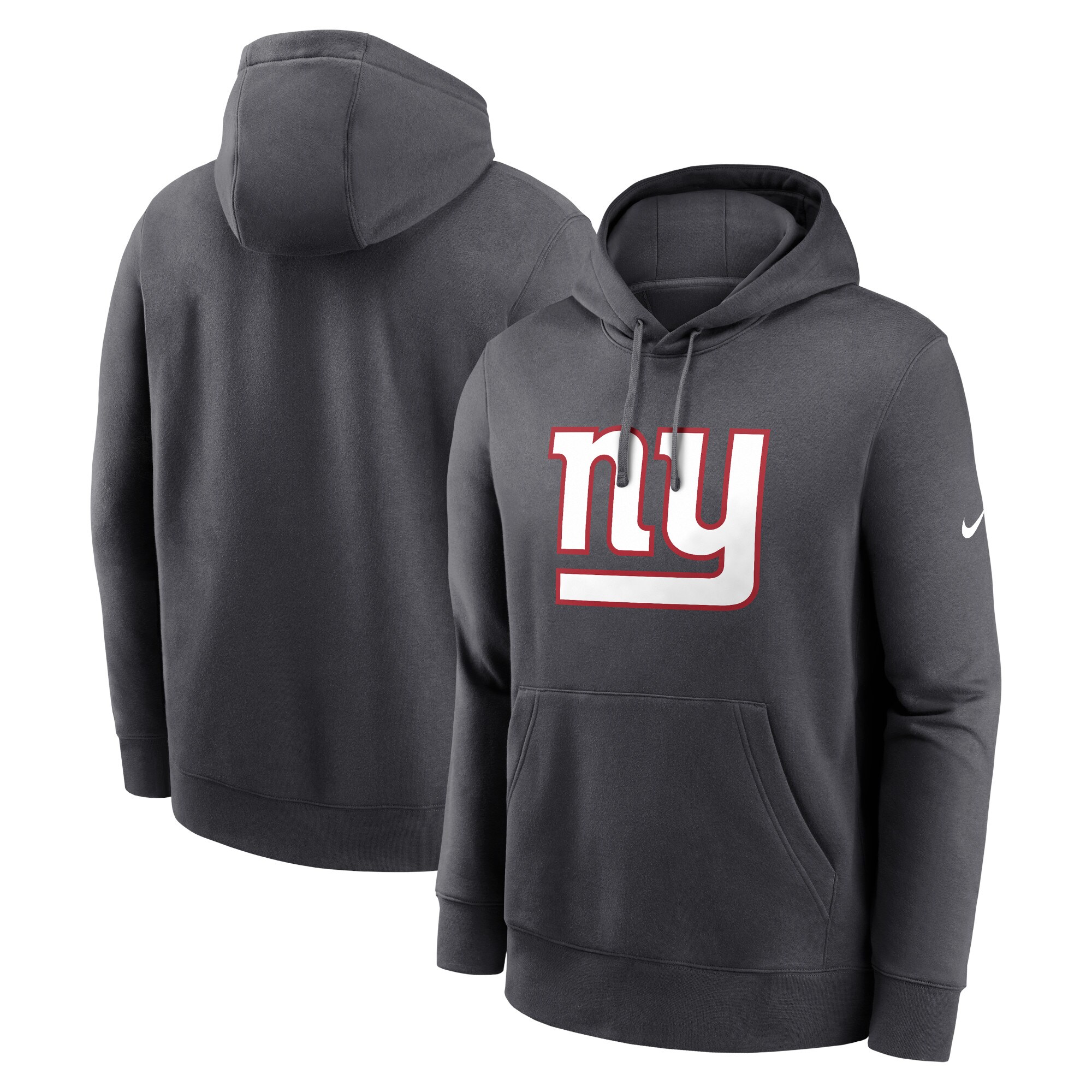 New York Giants Club Logo Pullover Hoodie - Anthracite