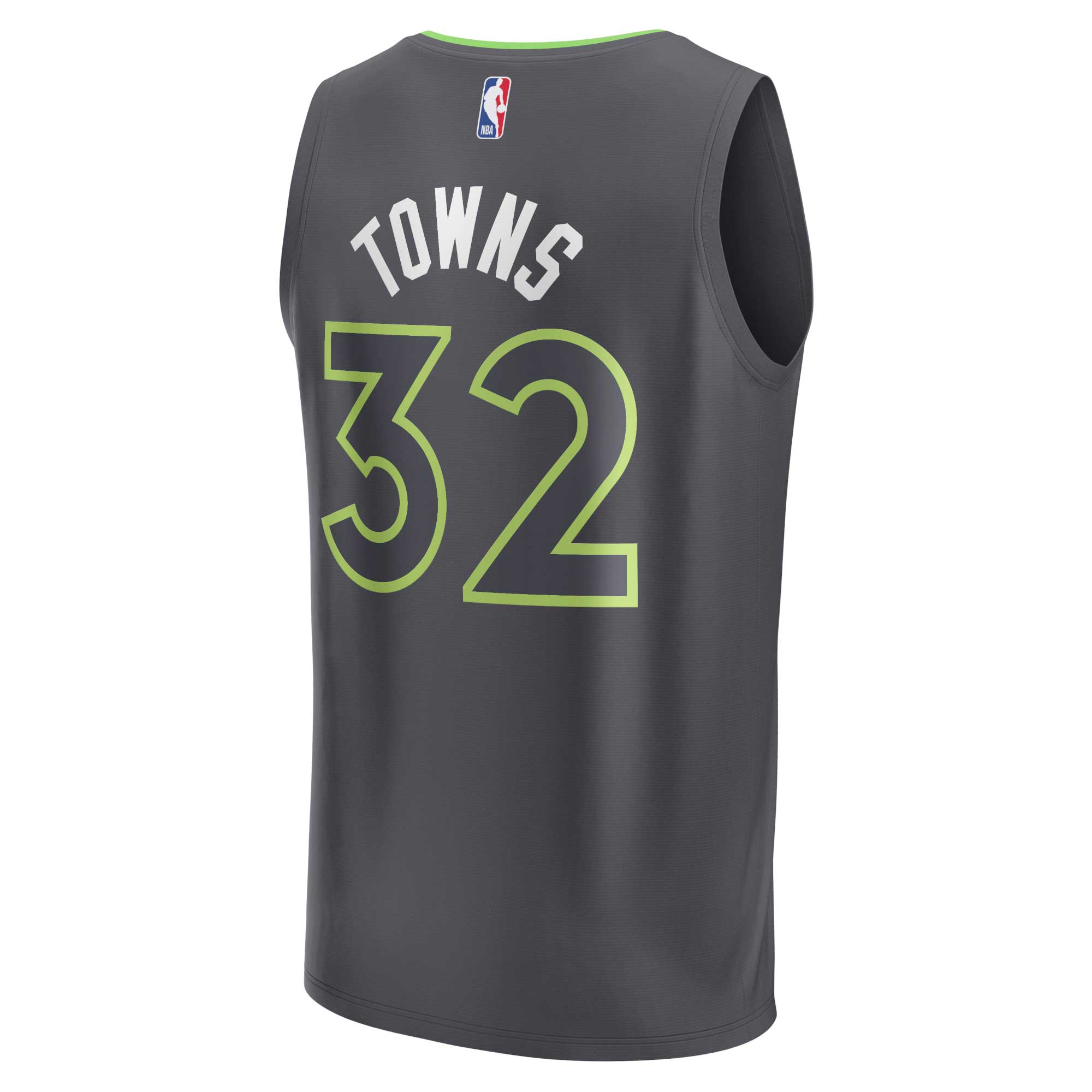 Karl-Anthony Towns Minnesota Timberwolves  Youth 2021/22 Fast Break Player Jersey Anthracite - Statement Edition