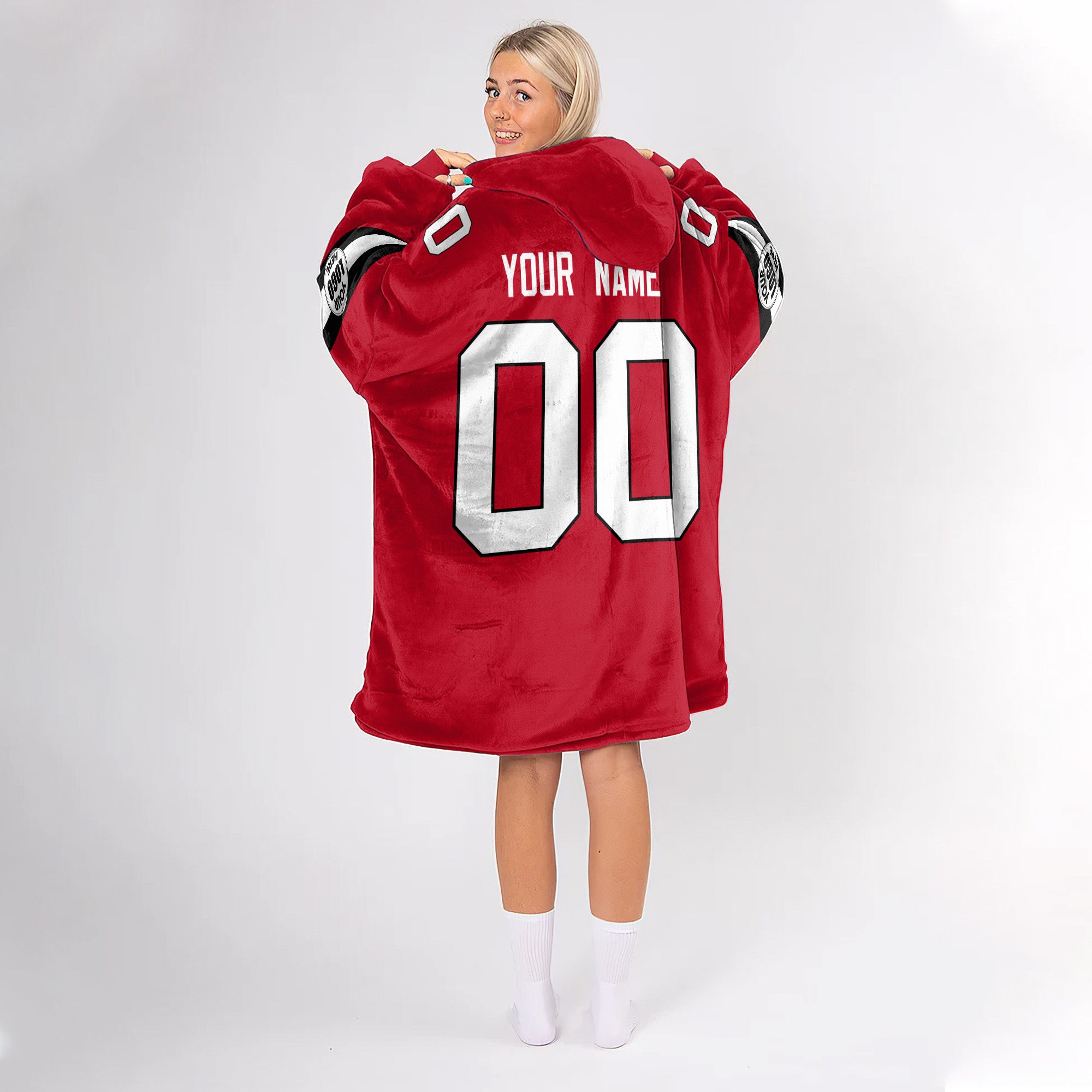 Adult Custom Blanket Hoodie Georgia Inspired Color